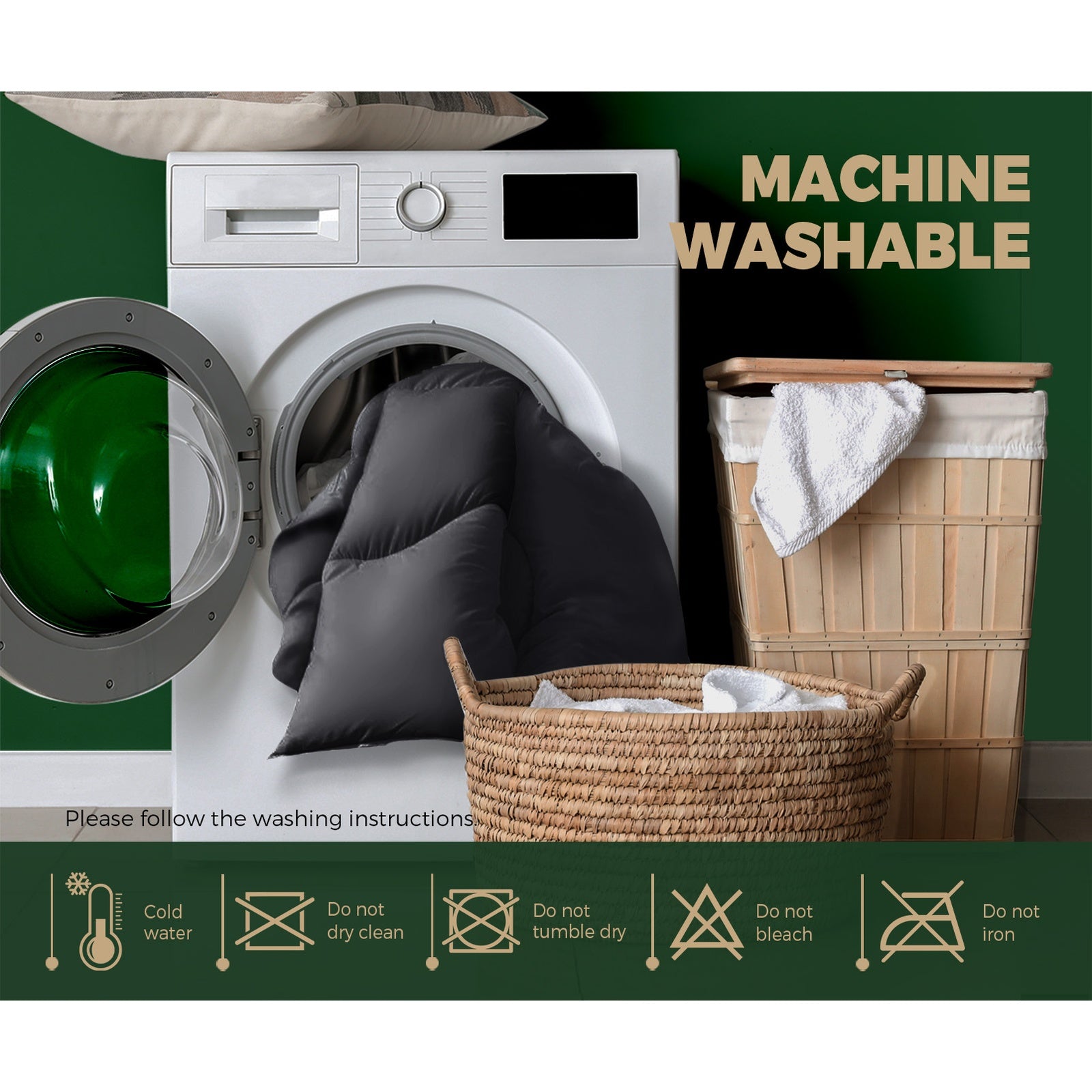 Bedra Mattress Protector Bamboo Charcoal Pillowtop Topper Cover 1000GSM All Size - Sunyee