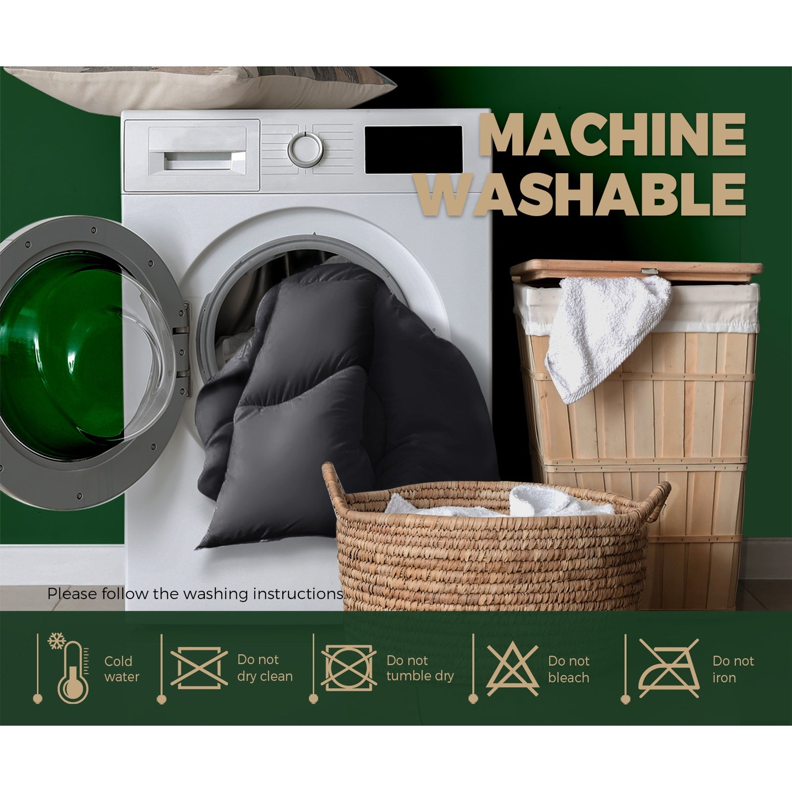 Bedra Bedding Bamboo Charcoal Pillowtop Mattress Topper Protector Cover Single - Sunyee