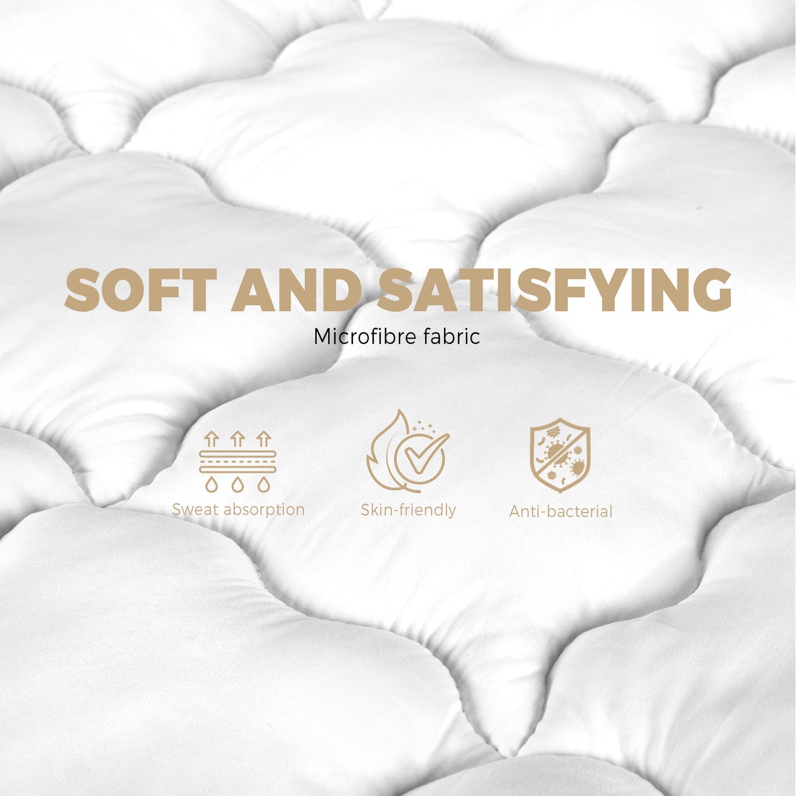 Bedra Pillowtop Mattress Topper Pad Double Microfibre Luxury Protector Cover - Sunyee