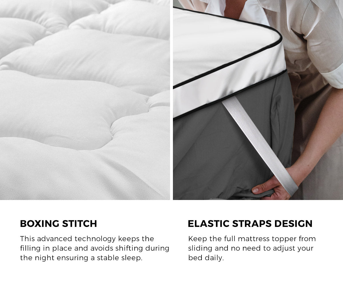 Bedra Pillowtop Mattress Topper Pad Microfibre Luxury Protector Cover King - Sunyee