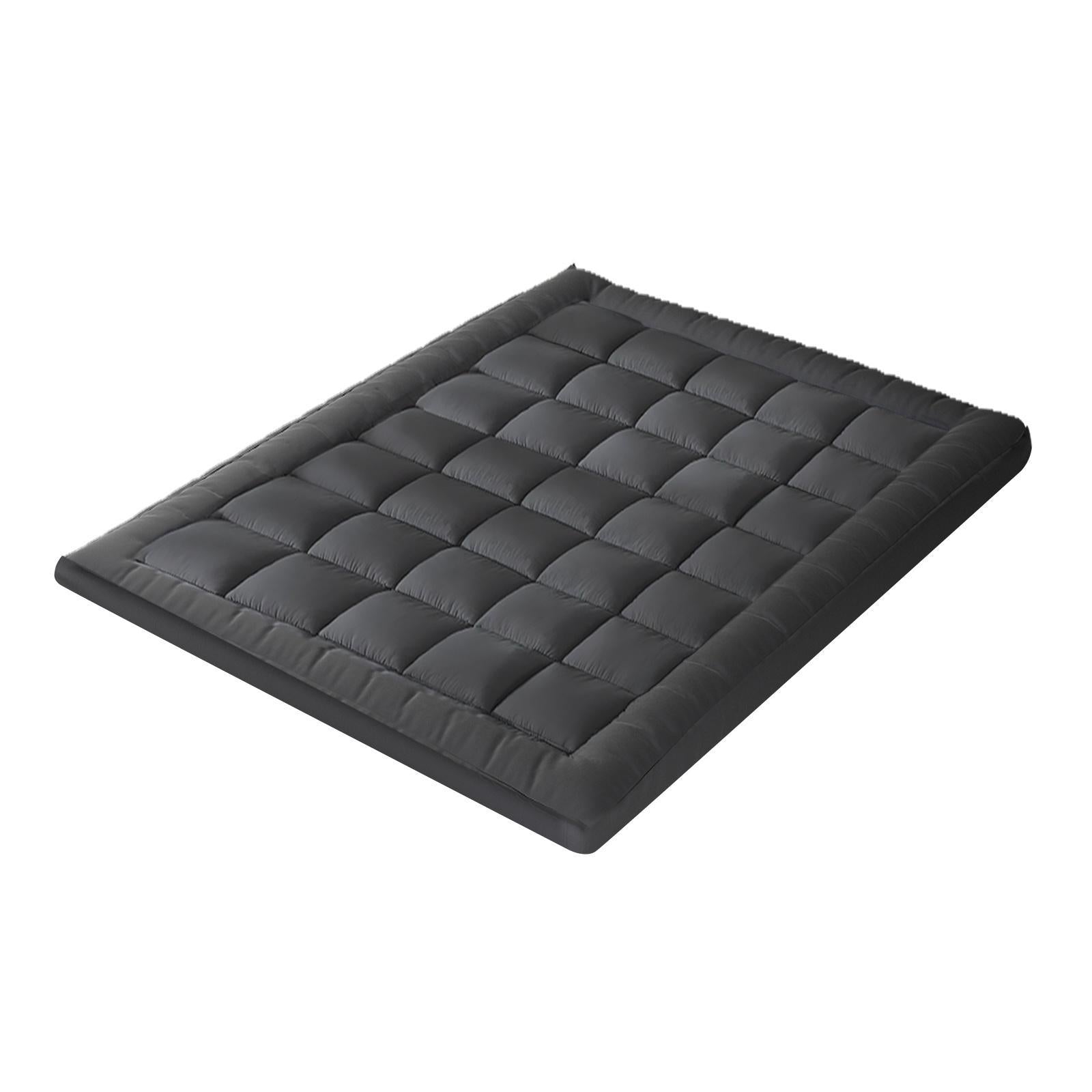 Bedra Bedding Bamboo Charcoal Pillowtop Mattress Topper Protector Cover Double