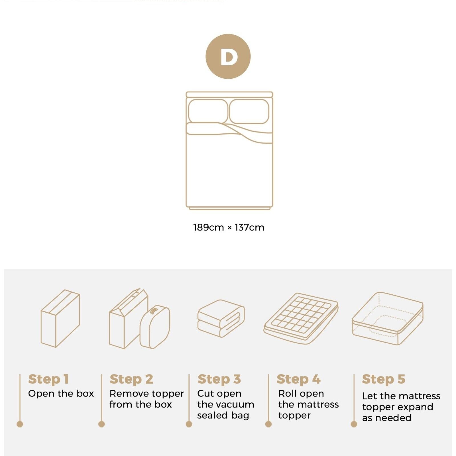 Bedra Mattress Topper Luxury Pillowtop Airflow Mesh Bed Protector Mat 5cm Double - Sunyee