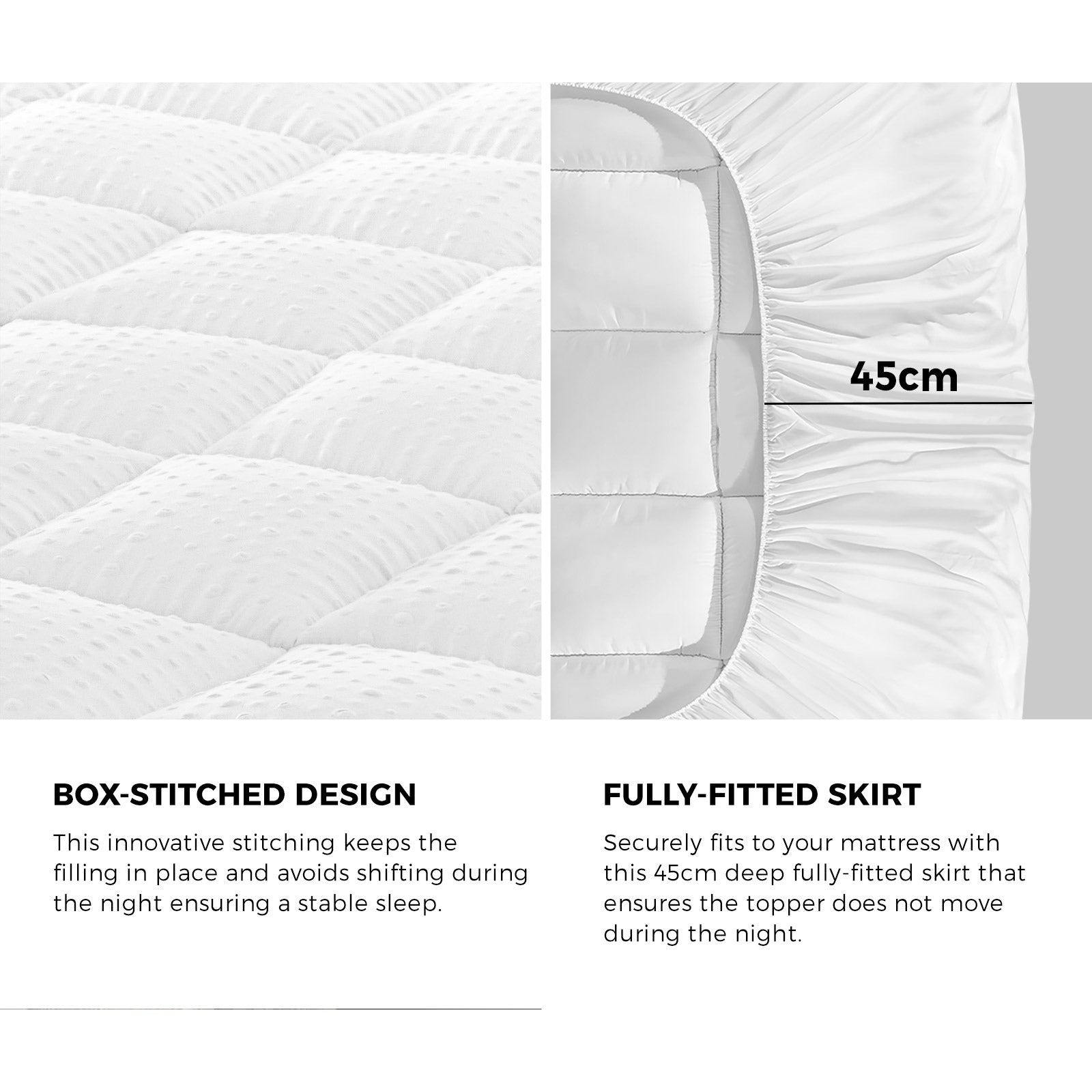 Bedra Mattress Topper Luxury Pillowtop Airflow Mesh Bed Protector Mat 5cm Queen - Sunyee