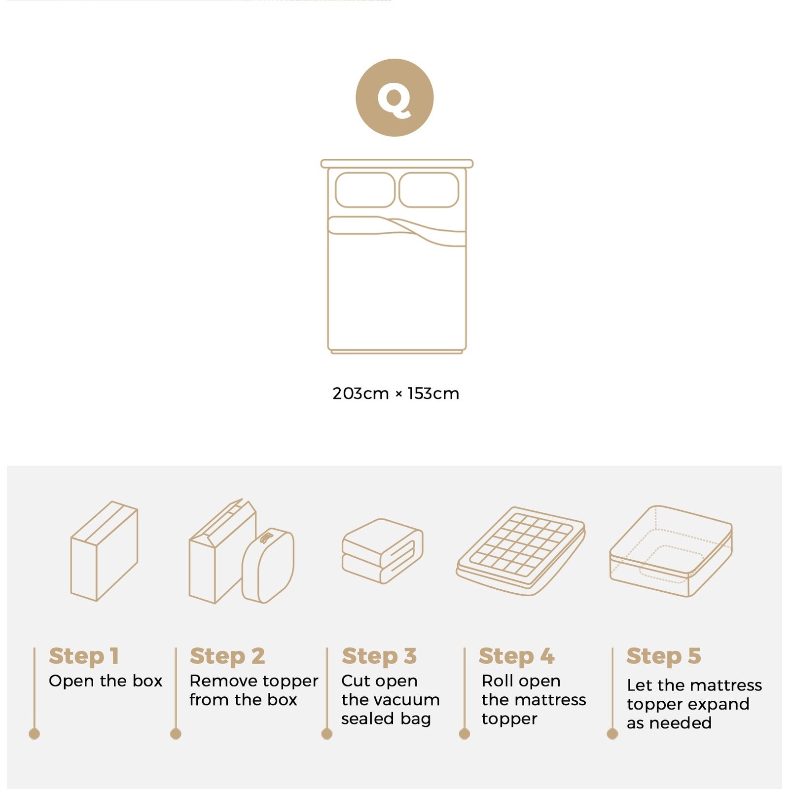 Bedra Mattress Topper Luxury Pillowtop Airflow Mesh Bed Protector Mat 5cm Queen - Sunyee