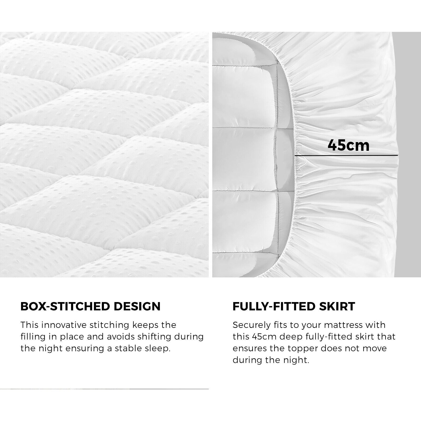 Bedra Mattress Topper Pillowtop Airflow Mesh Design Bed Protector Mat 5cm Single - Sunyee