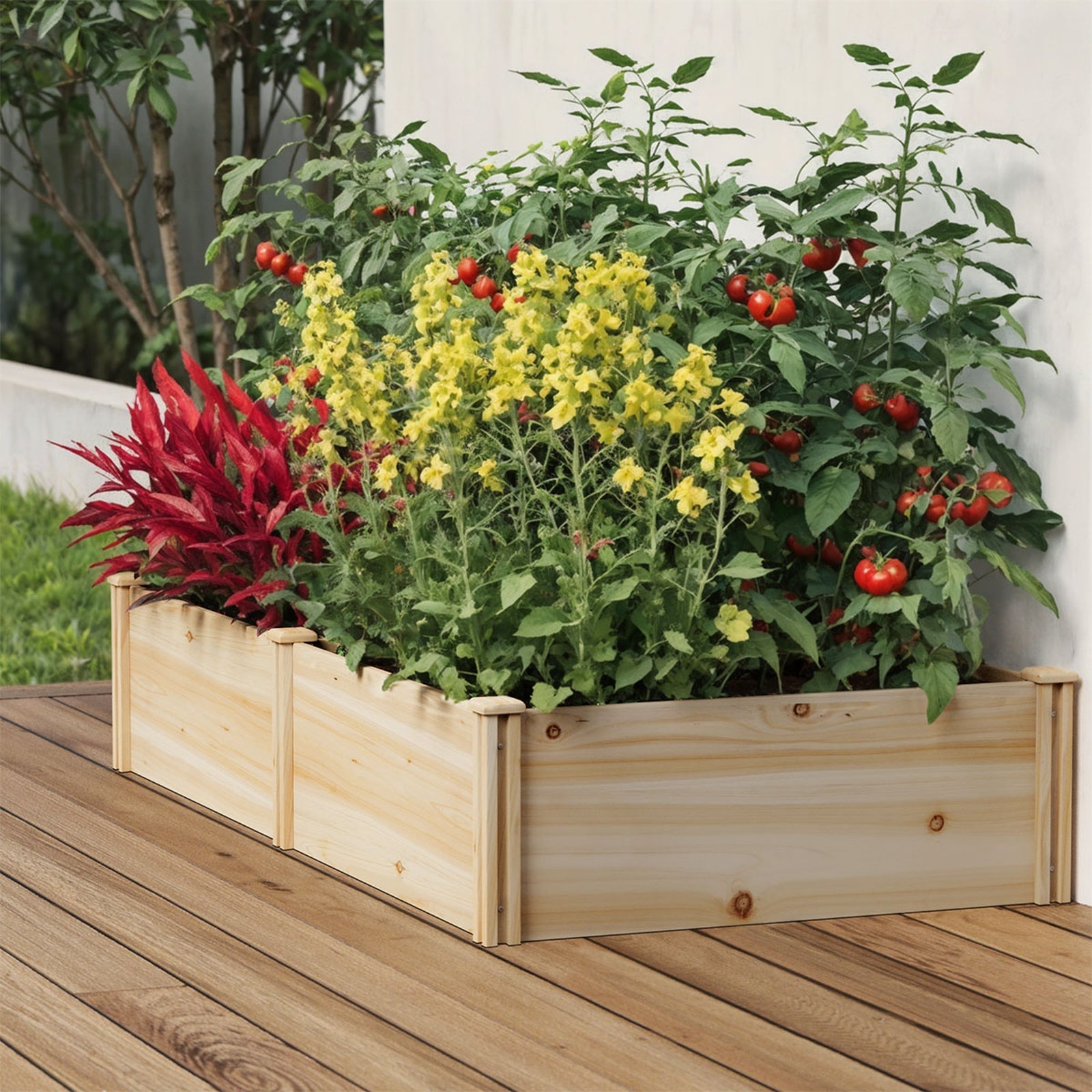 Livsip Garden Bed 160x80x30cm Raised Wooden Planter Box Container Growing Plant - Sunyee