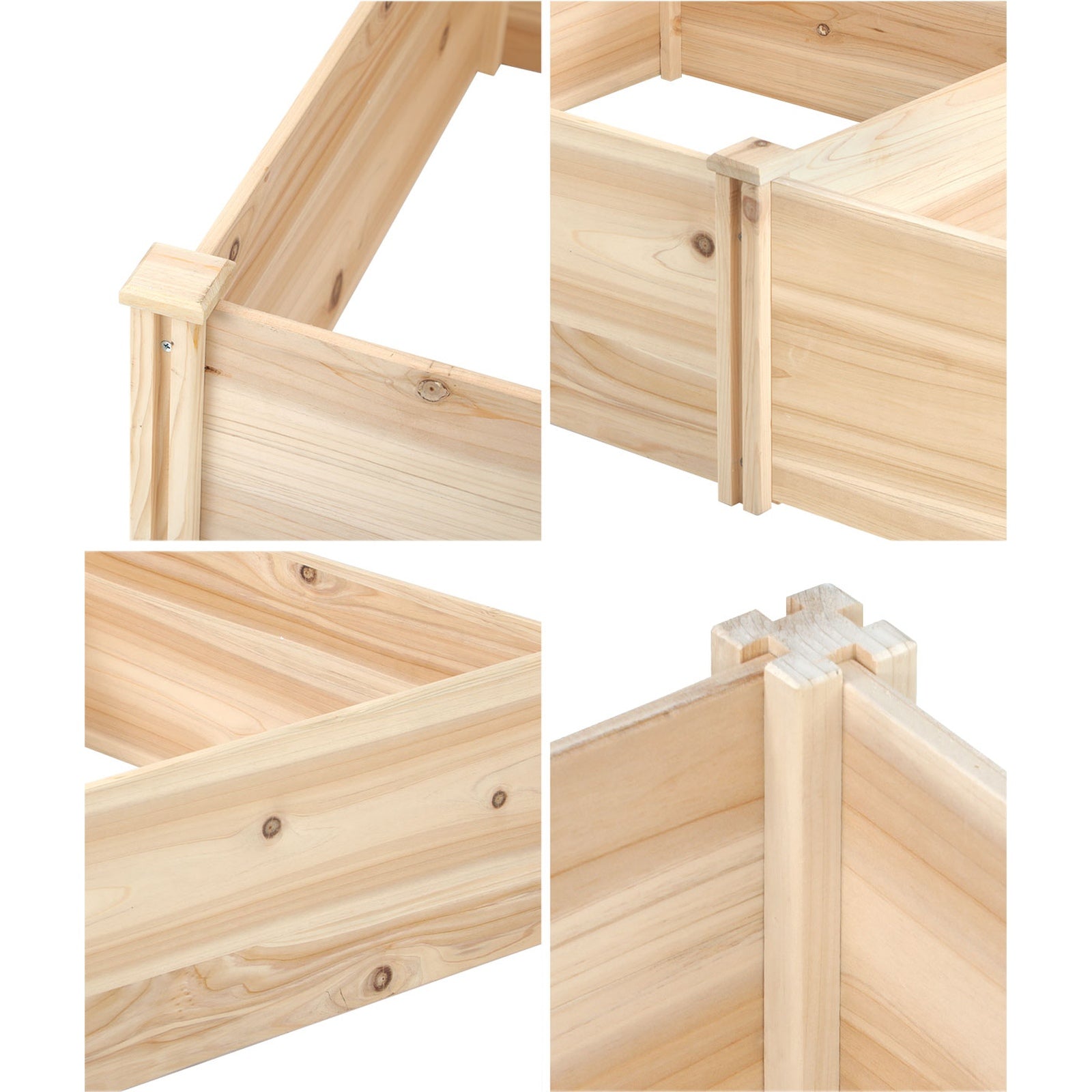 Livsip Garden Bed 160x80x30cm Raised Wooden Planter Box Container Growing Plant - Sunyee