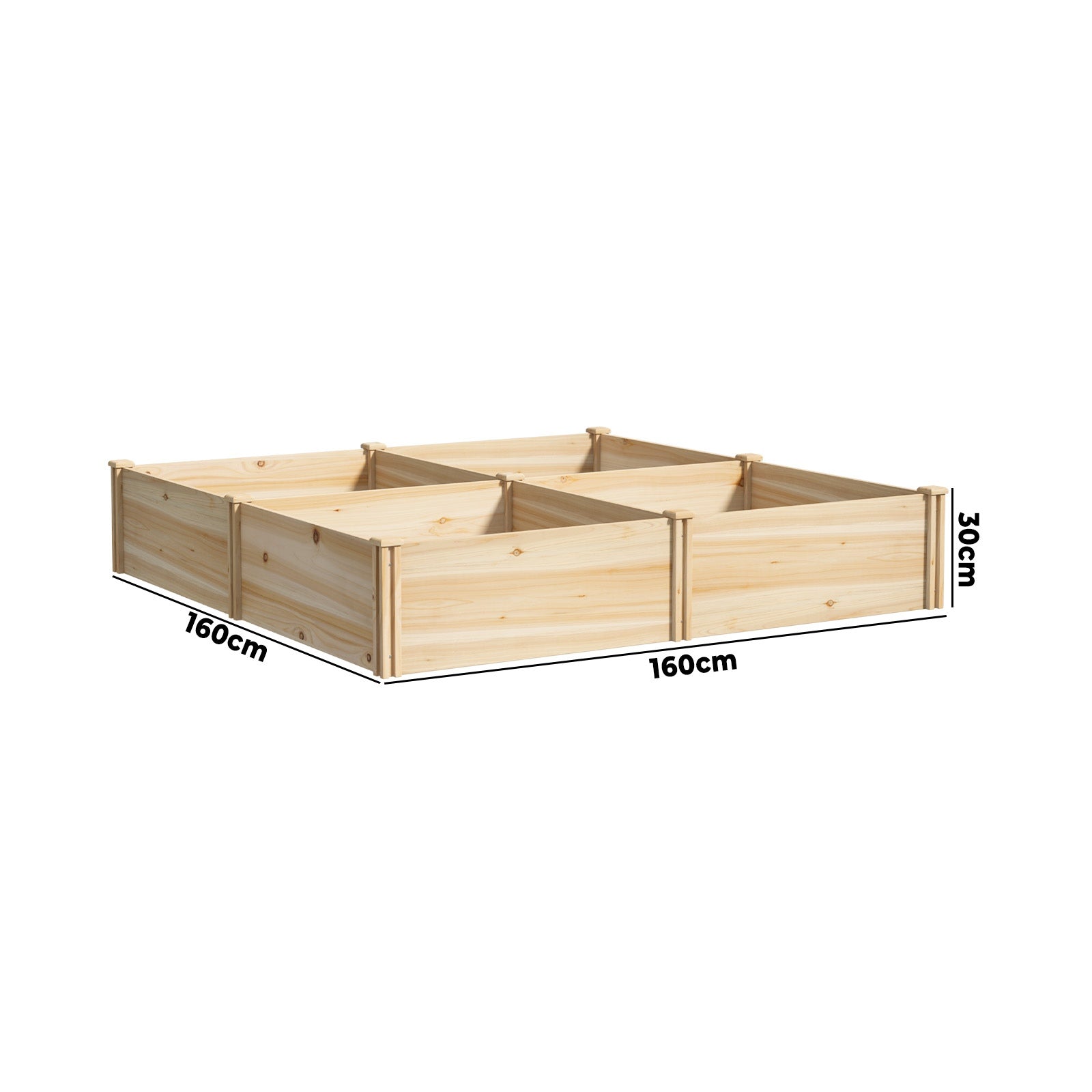 Livsip Garden Bed Raised Wooden Planter Box Container Set of 4 80x80x30cm - Sunyee