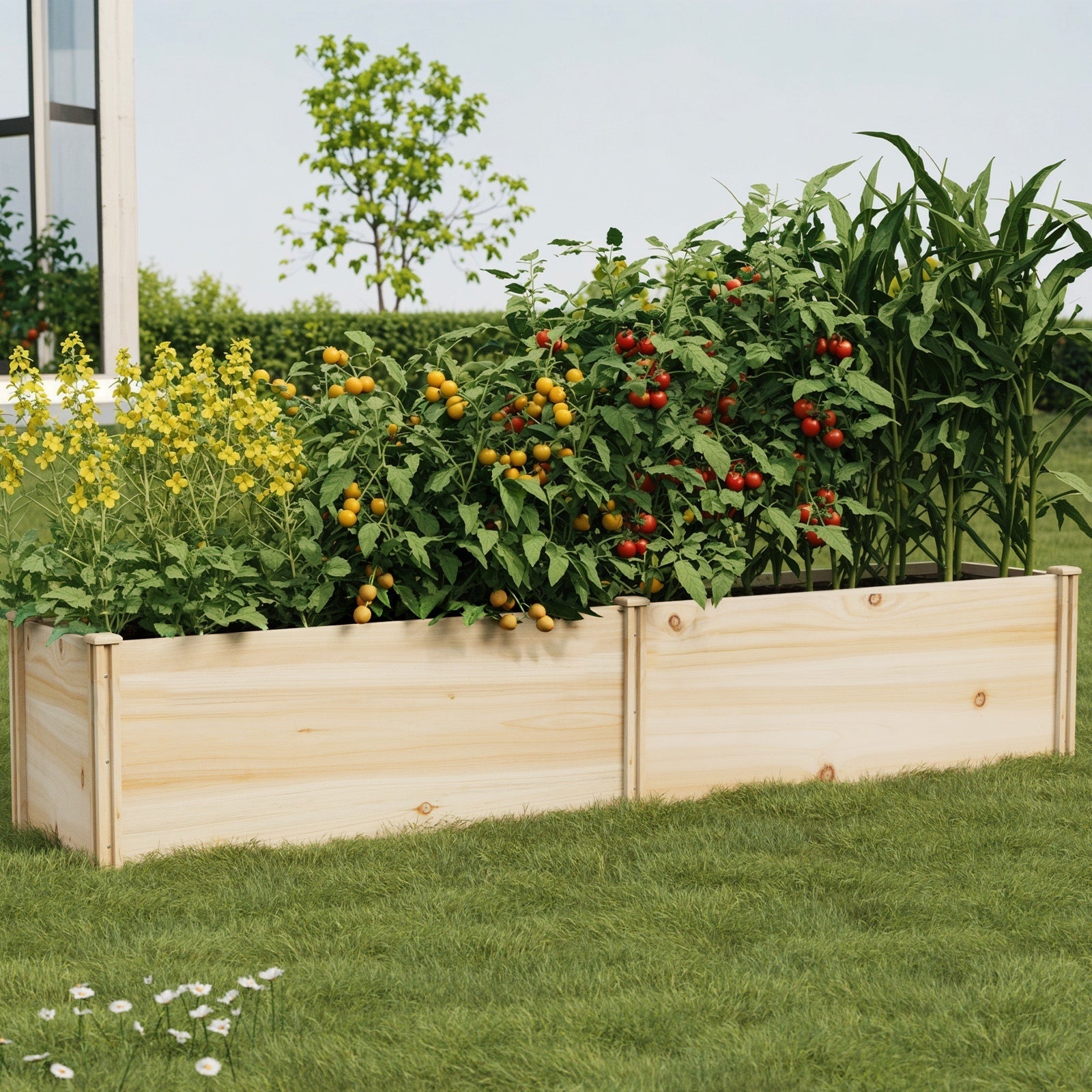 Livsip Garden Bed 240x45x45cm Raised Wooden Planter Box Container Growing Plant - Sunyee