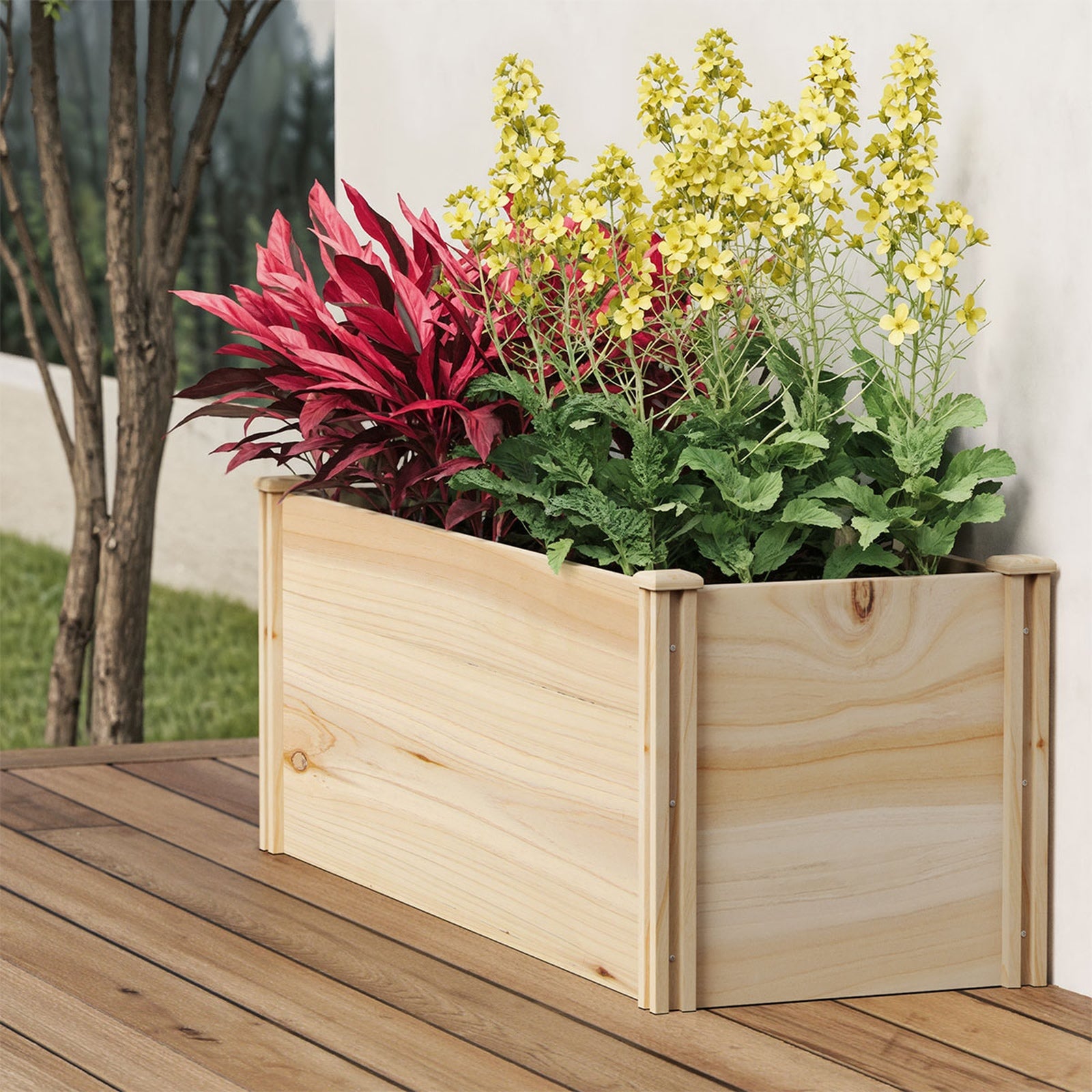 Livsip Garden Bed 240x45x45cm Raised Wooden Planter Box Container Growing Plant - Sunyee
