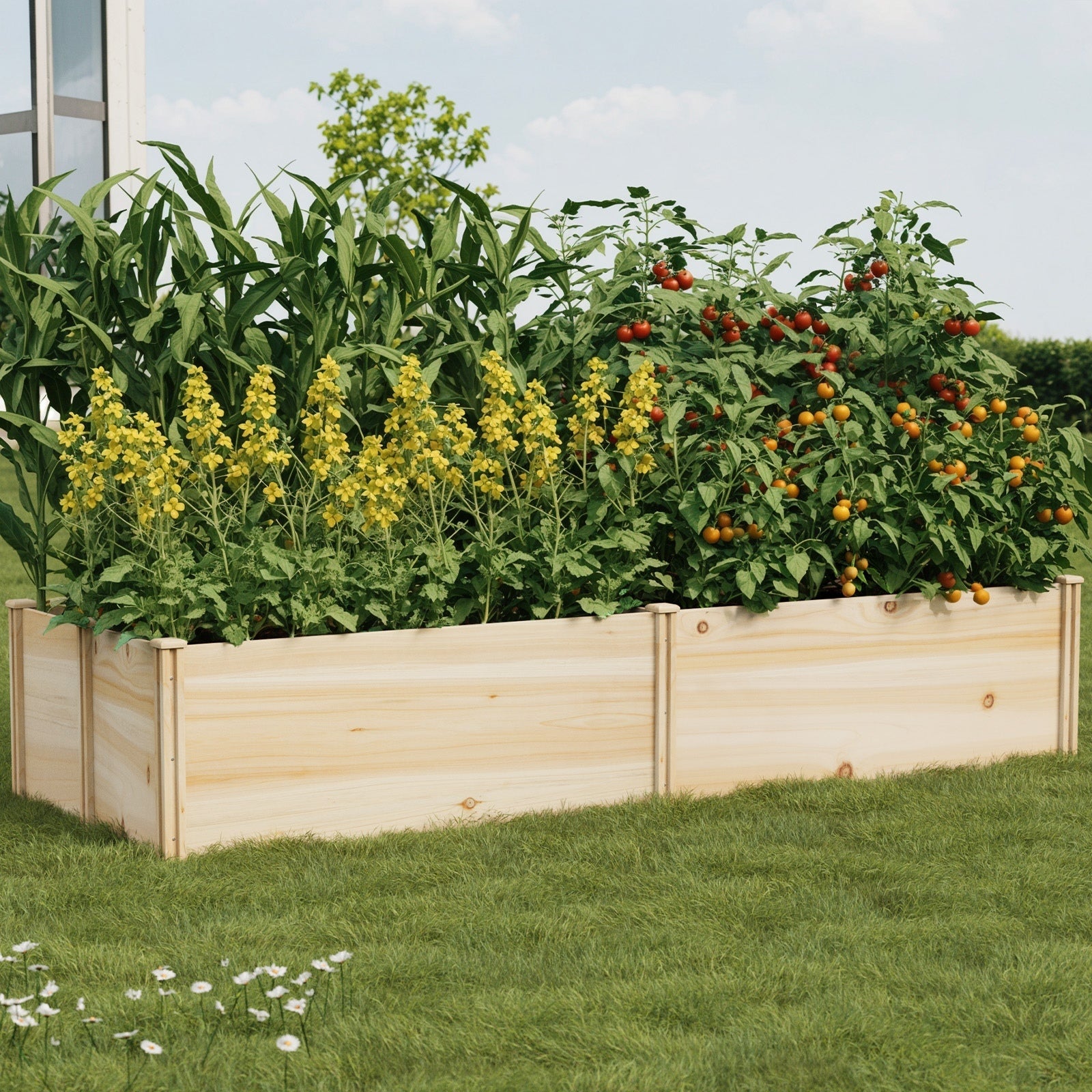 Livsip Garden Bed Raised Wooden Planter Box Container Set of 4 120x45x45cm - Sunyee