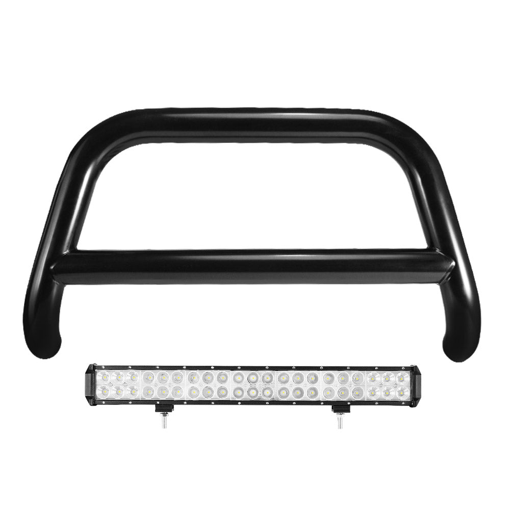 Nudge Bar 3" Grille Guard For Nissan Navara NP300 2015-2020 + 20" LED Light Bar - Sunyee