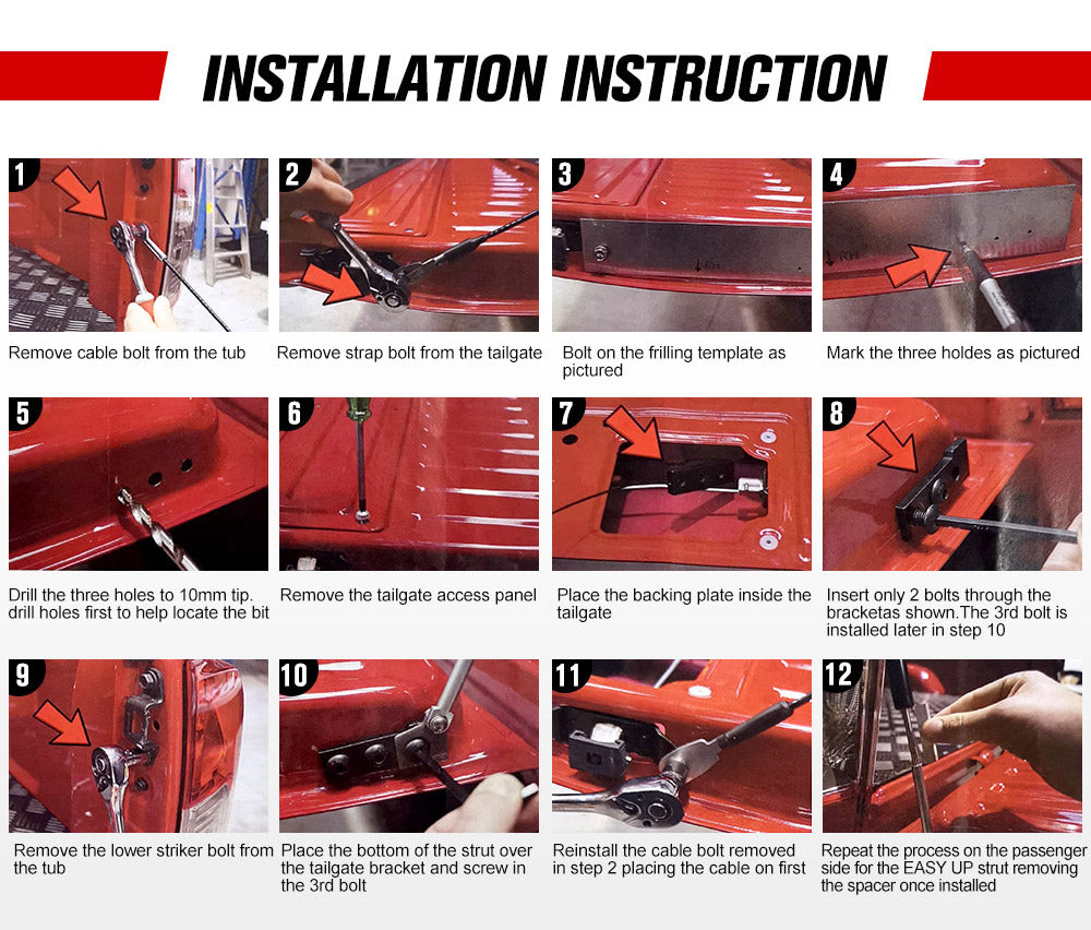 Easy Up & Slow Down Tailgate Strut Kit for Nissan Navara NP300 2015-2020 - Sunyee
