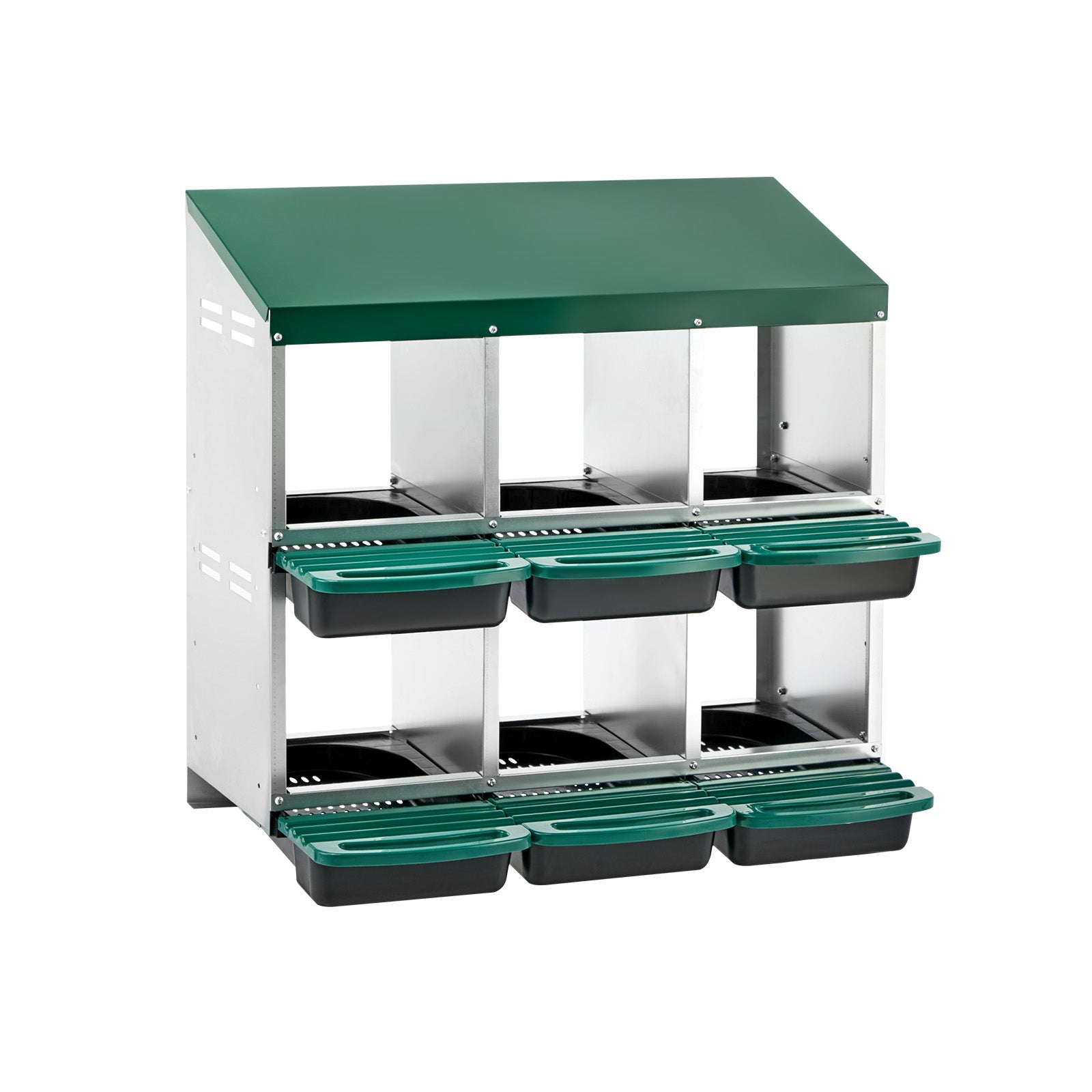 Alopet 6 Holes Chicken Nesting Box Roll Away Hen Chook Laying Boxes