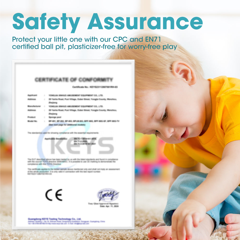 PlayPals Foam Ball Pit Soft Round Ball Pool Playpen Fence with 200 Balls Blue - Sunyee