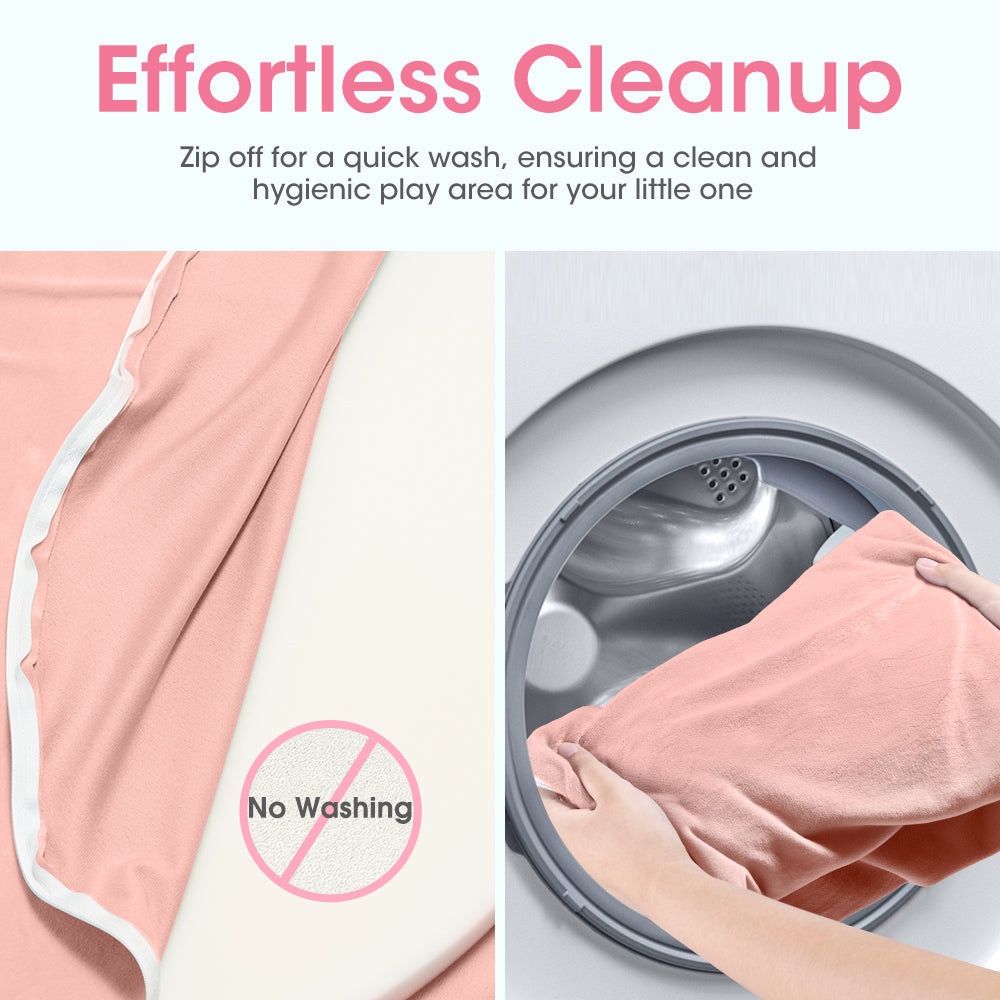 PlayPals Foam Ball Pit Soft Round Ball Pool Playpen Fence with 200 Balls Pink - Sunyee