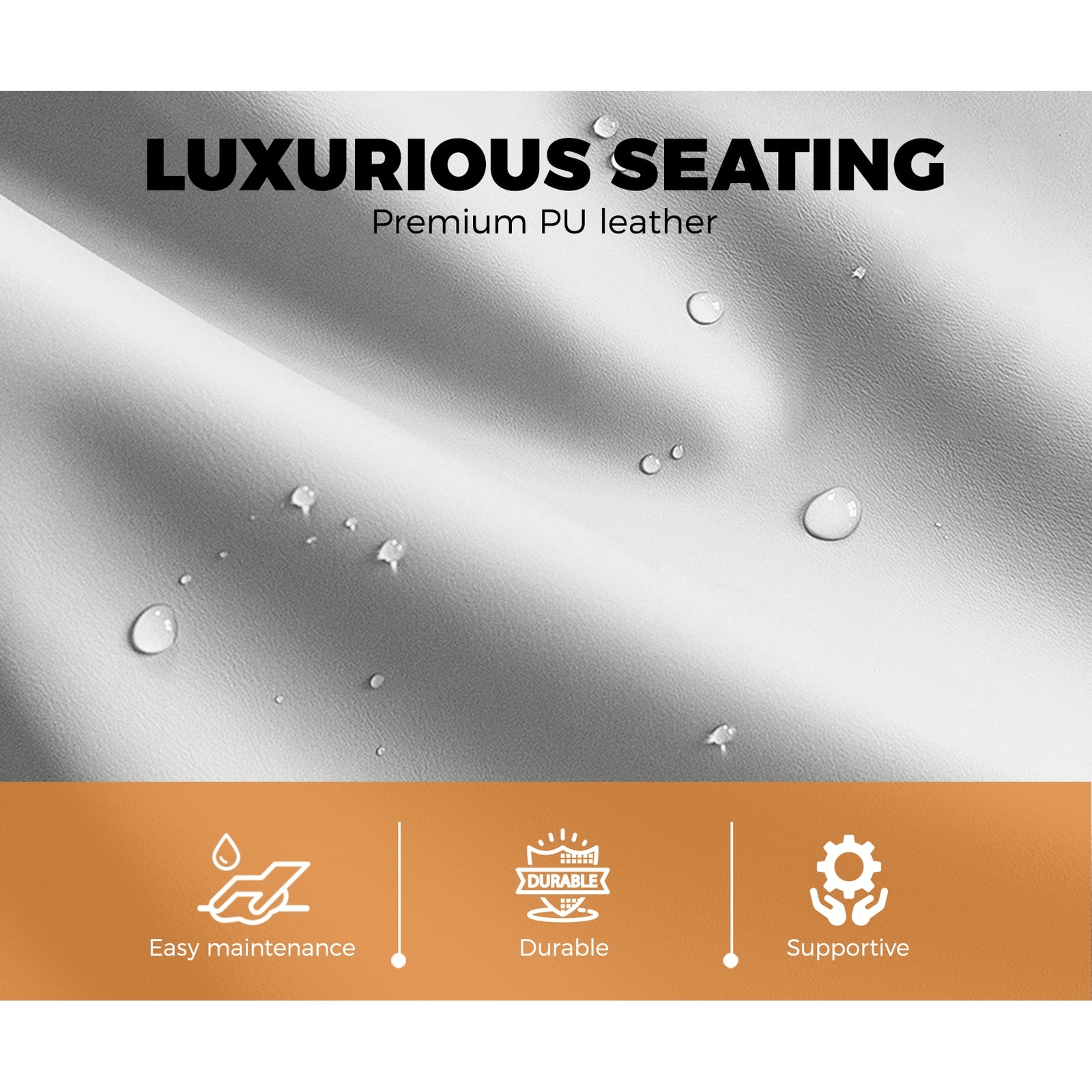 Oikiture Office Chair Gaming Chair Computer Executive Chairs PU Leather White - Sunyee