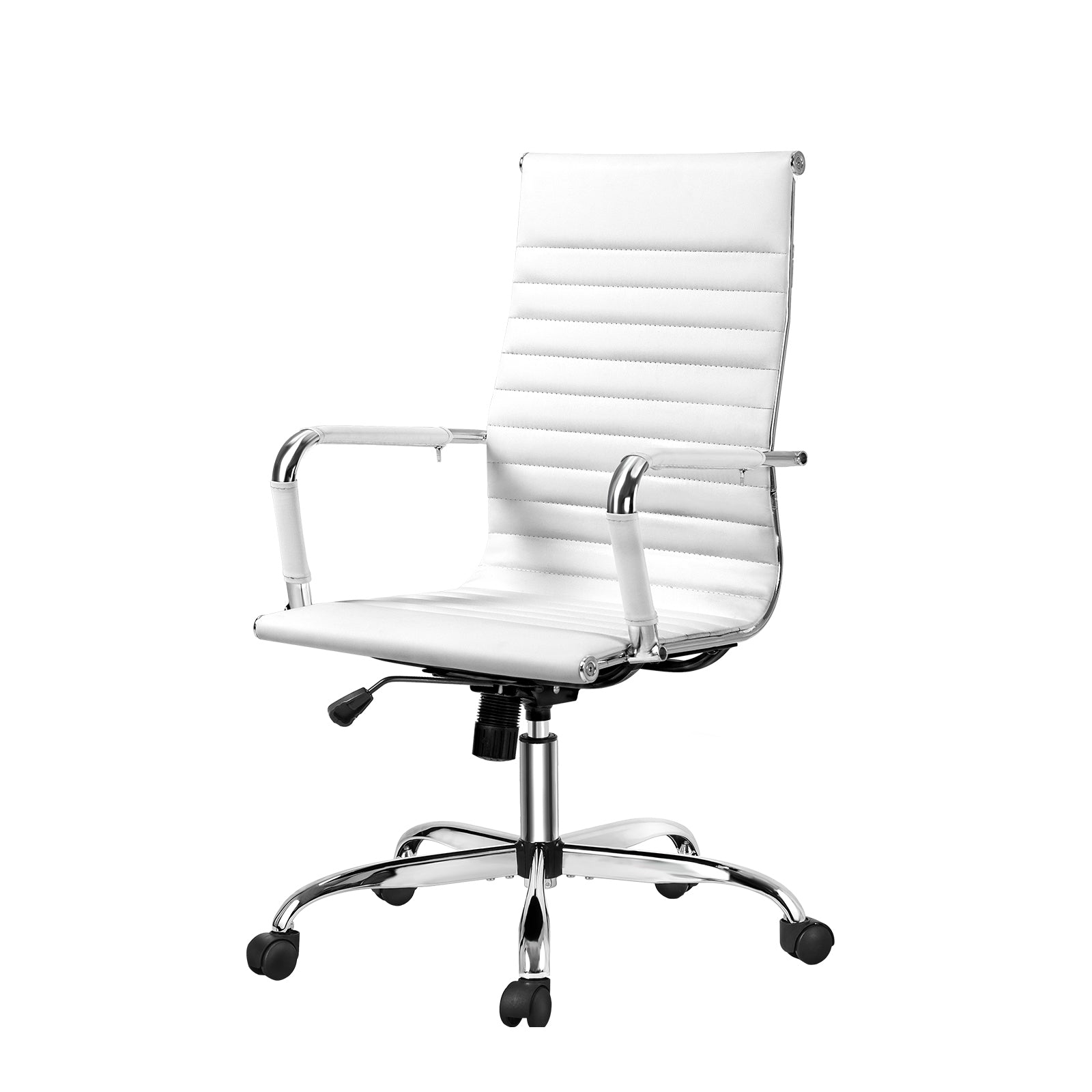 Oikiture Office Chair Gaming Chair Computer Executive Chairs PU Leather White - Sunyee