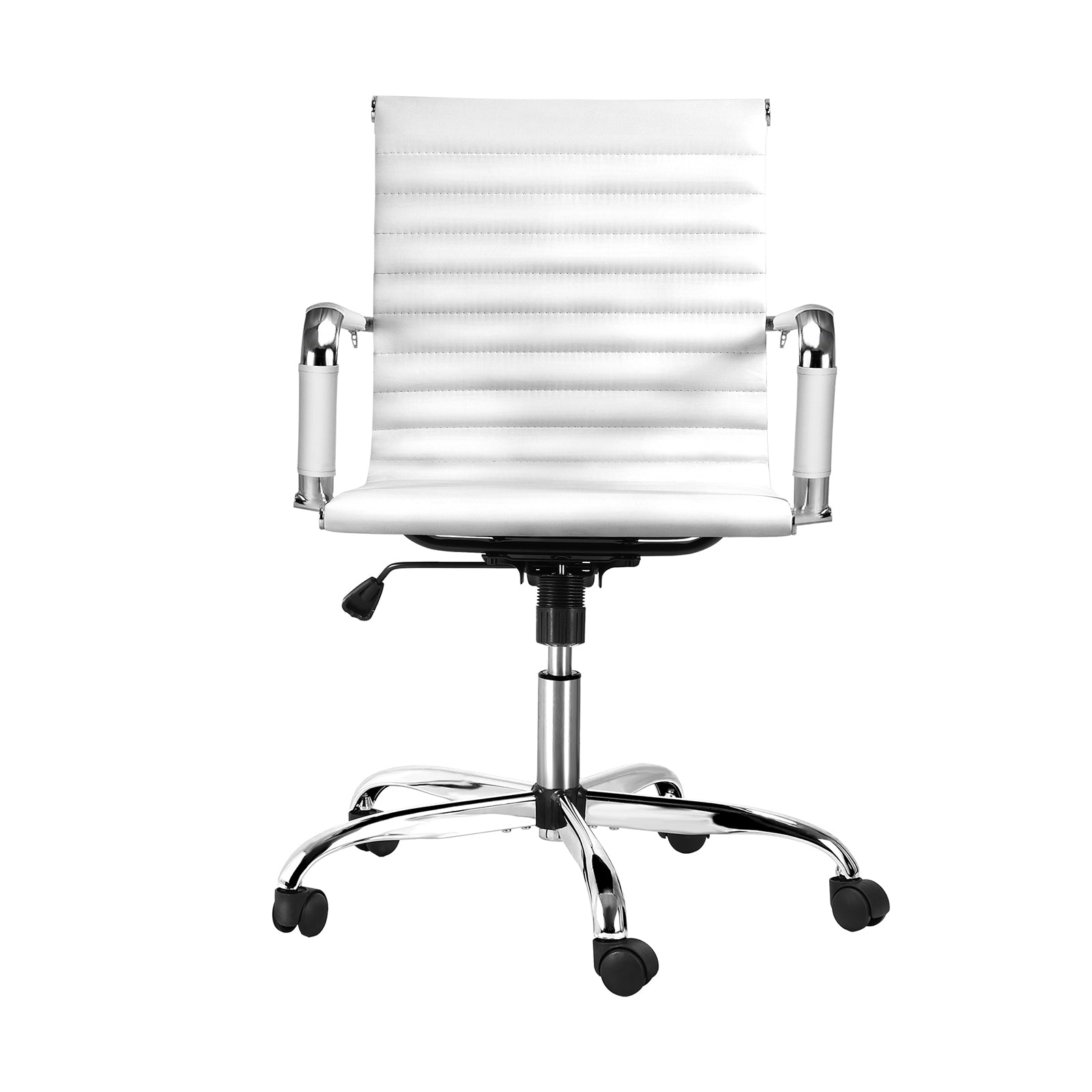 Oikiture Office Chair Gaming Chair Computer Executive Chairs PU Leather White - Sunyee