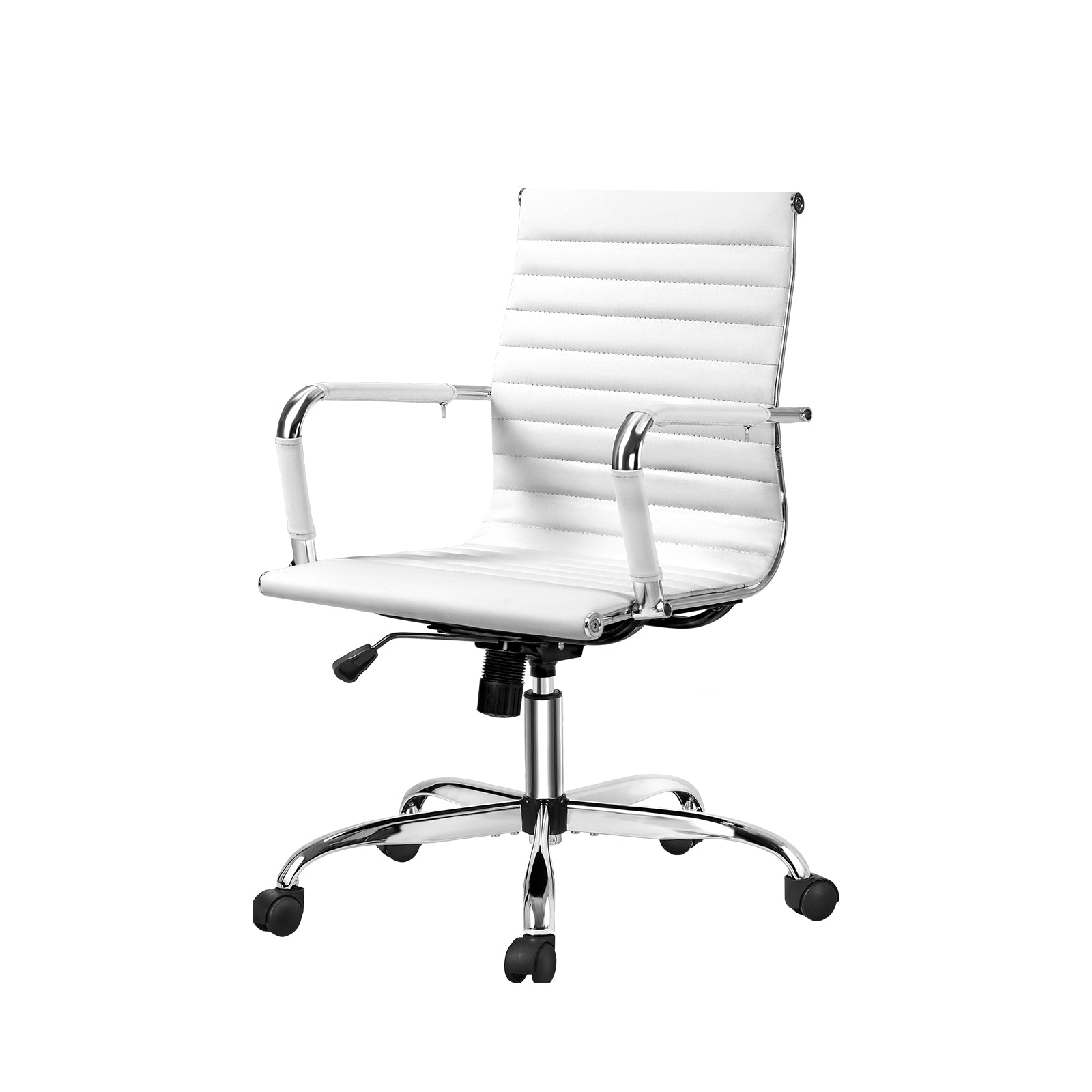 Oikiture Office Chair Gaming Chair Computer Executive Chairs PU Leather White - Sunyee