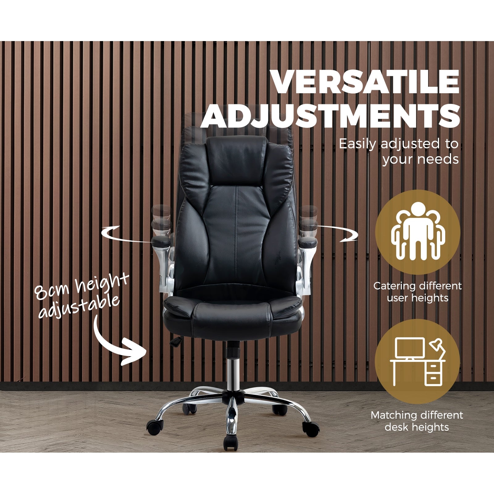 Oikiture Gaming Chair Office Chair Computer Executive Chairs Seating PU Leather - Sunyee