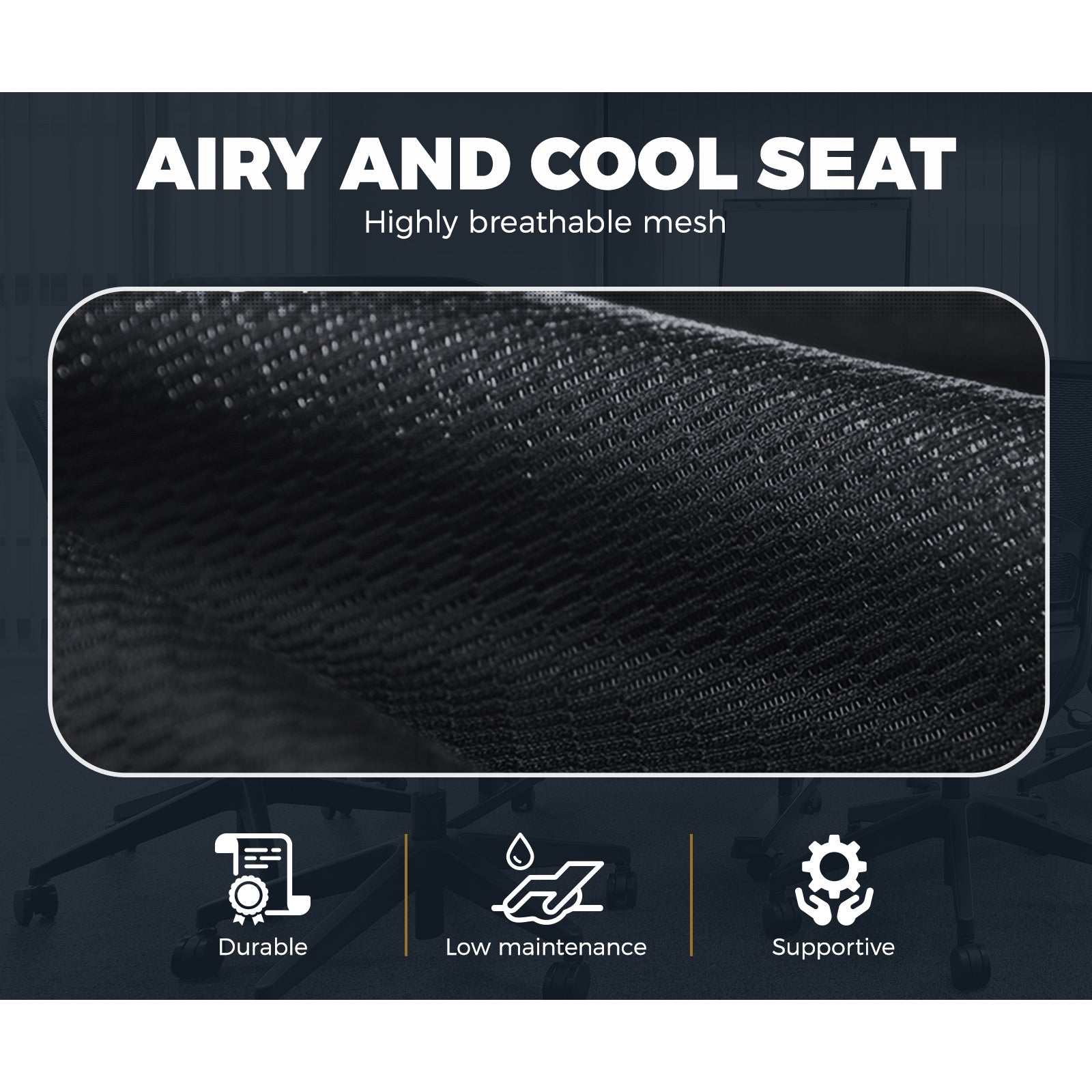 Oikiture Office Chair Mesh Gaming Chair Grey - Sunyee