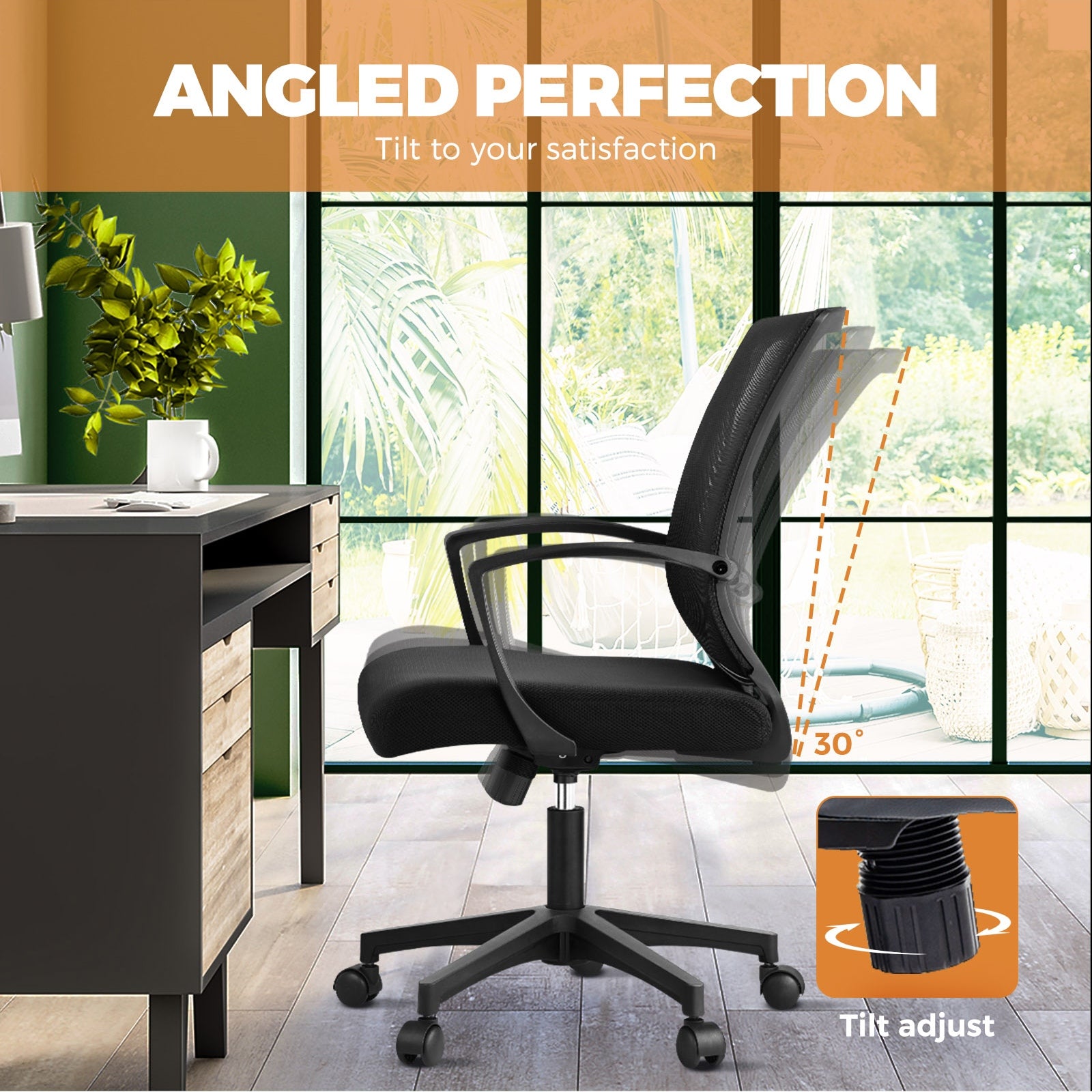 Oikiture Office Chair Executive Mesh Computer Chairs Study Work Gaming Chair - Sunyee