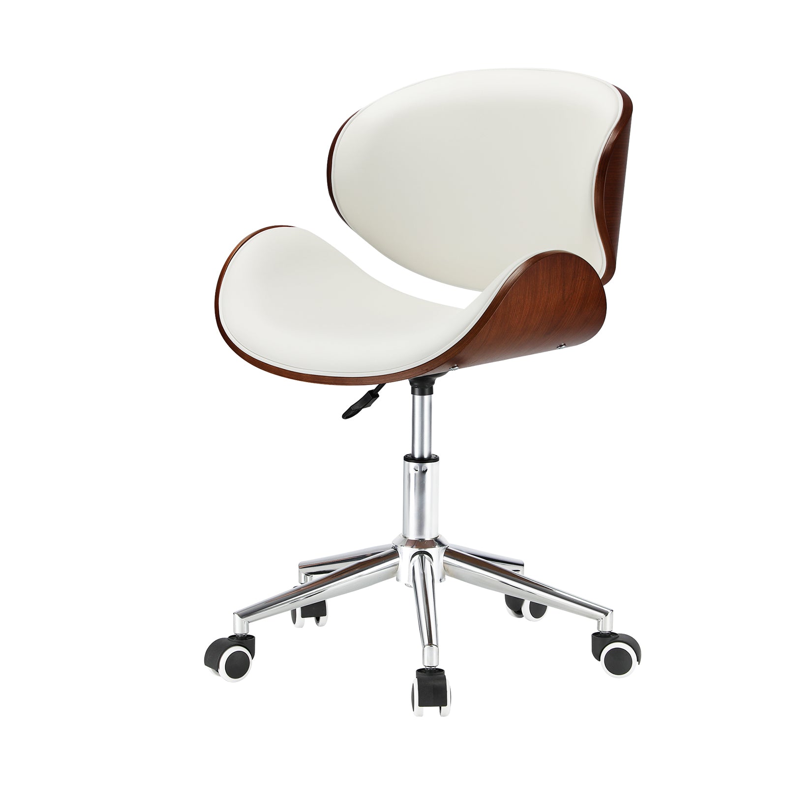 Oikiture Wooden Office Chair Computer Chairs Executive PU Leather Bentwood Seat - Sunyee