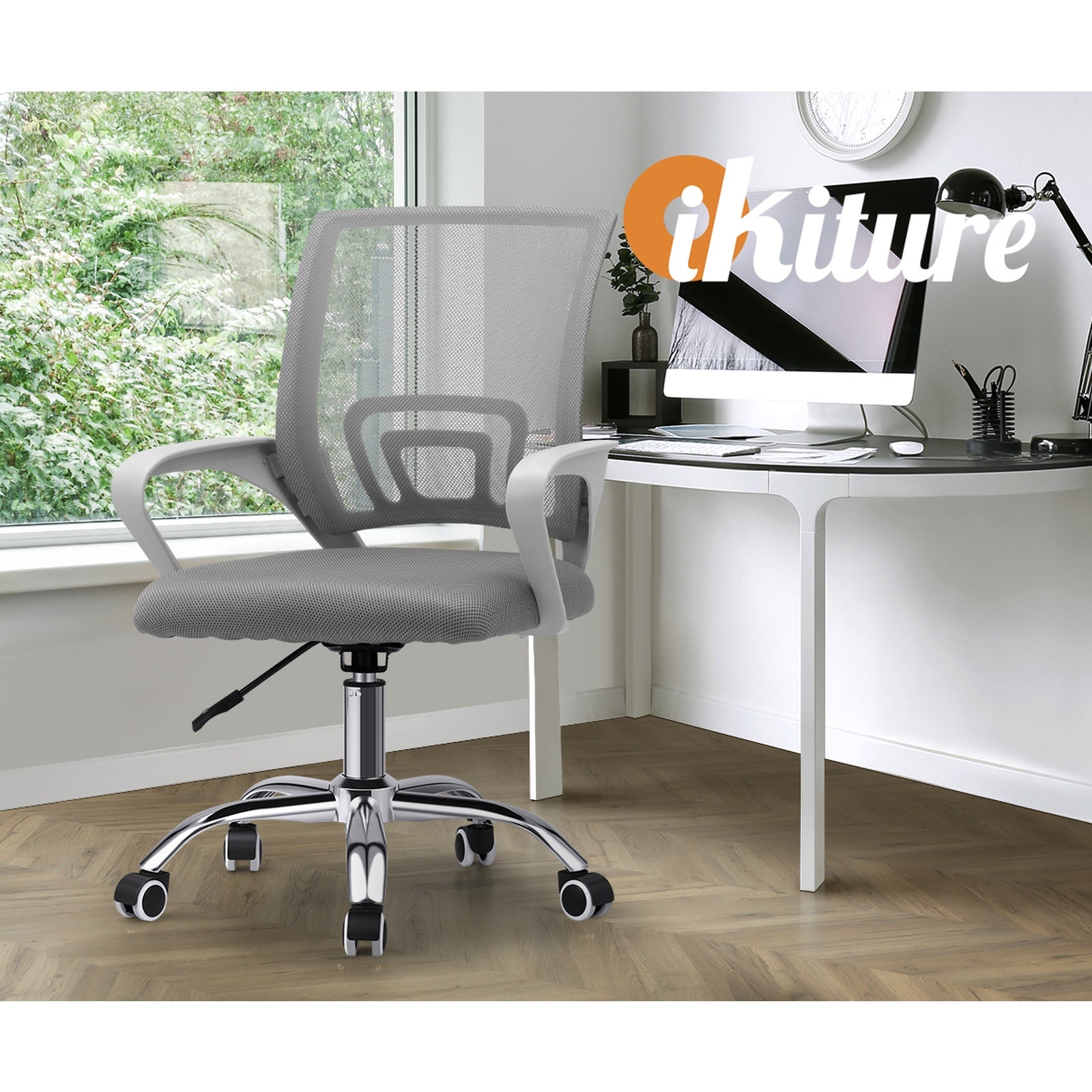 Oikiture Office Gaming Chair Computer Mesh Chairs Executive Foam Seat White - Sunyee