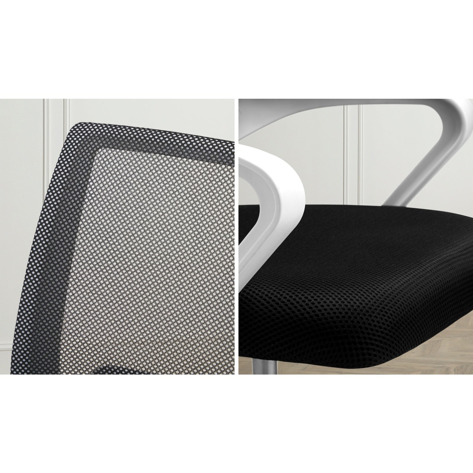Oikiture Office Gaming Chair Computer Mesh Chairs Executive Foam White&Black - Sunyee