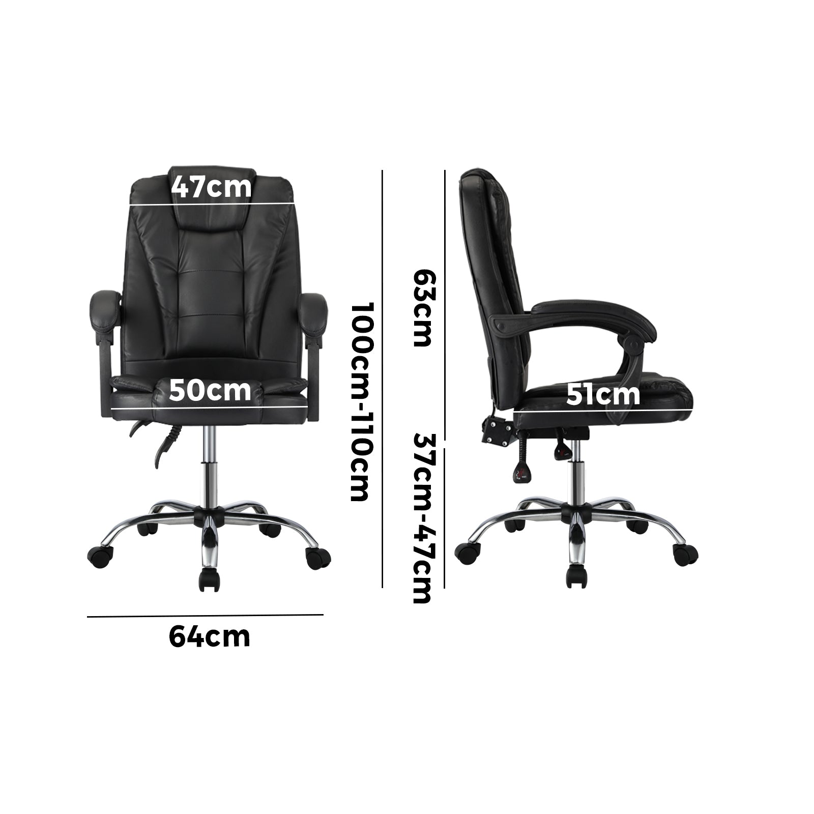 Oikiture Massage Office Chair Executive Gaming Racing Chairs Recliner Seat PU