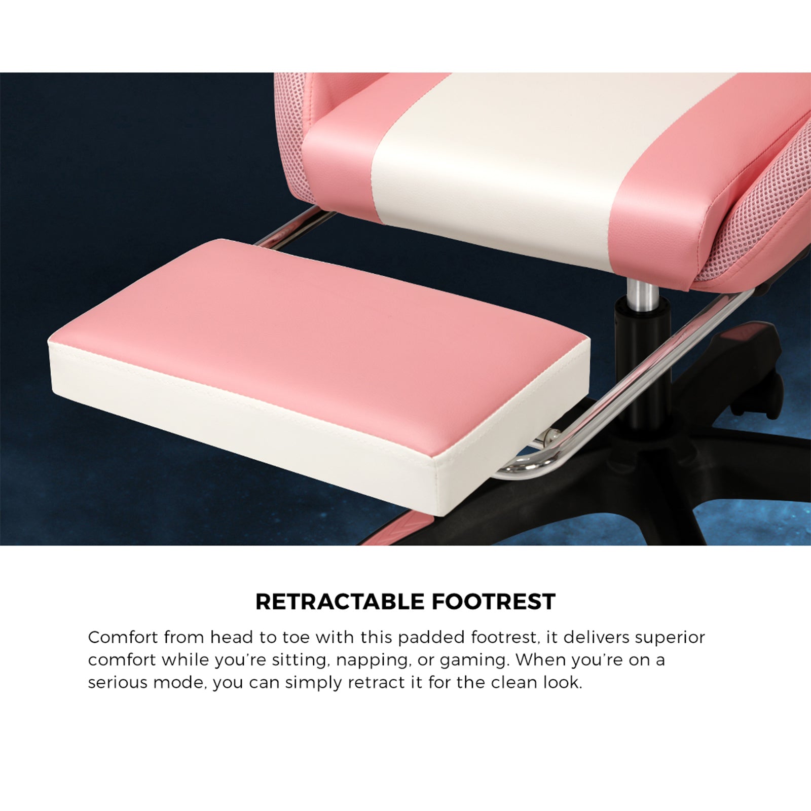 Oikiture Gaming Chair 7 RGB LED 8 Points Massage Racing Recliner Office Computer - Sunyee