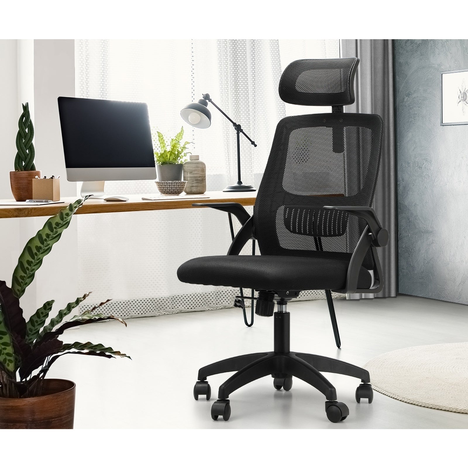 Oikiture Mesh Office Chair Executive Fabric Gaming Work Study Seat Computer - Sunyee