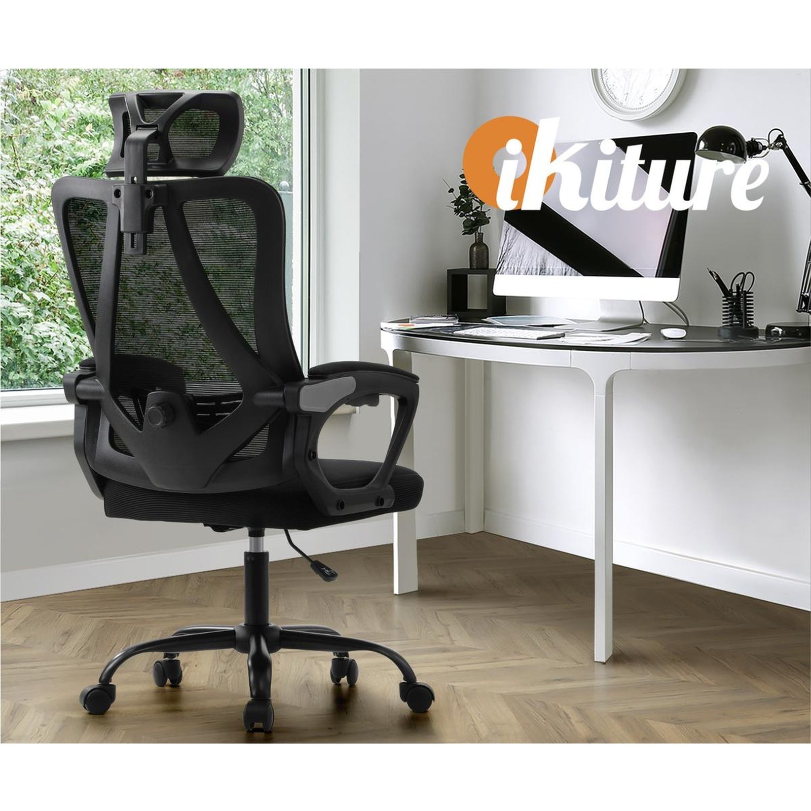 Oikiture Mesh Office Chair Executive Fabric Gaming Work Study Seat Computer - Sunyee