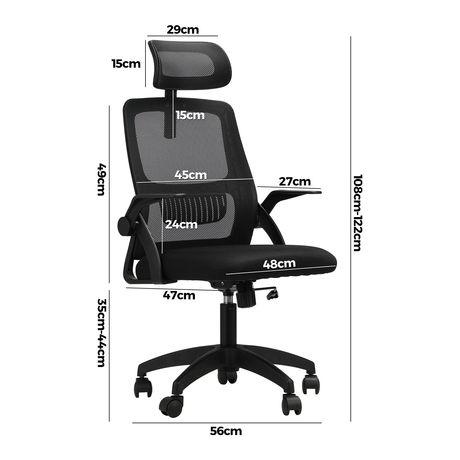 Oikiture Mesh Office Chair Executive Fabric Racing Gaming Seat Tilt Computer - Sunyee