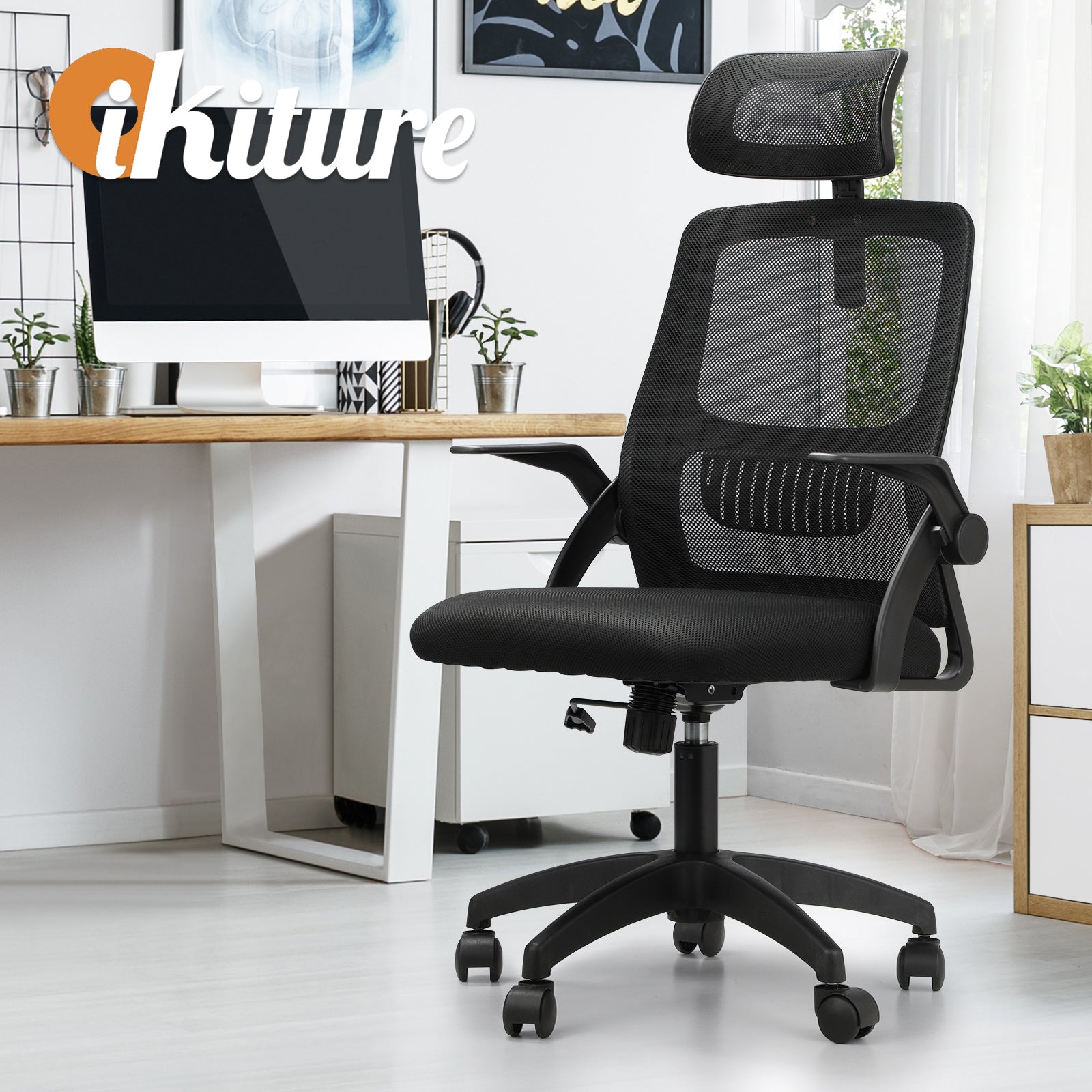 Oikiture Mesh Office Chair Executive Fabric Racing Gaming Seat Tilt Computer - Sunyee