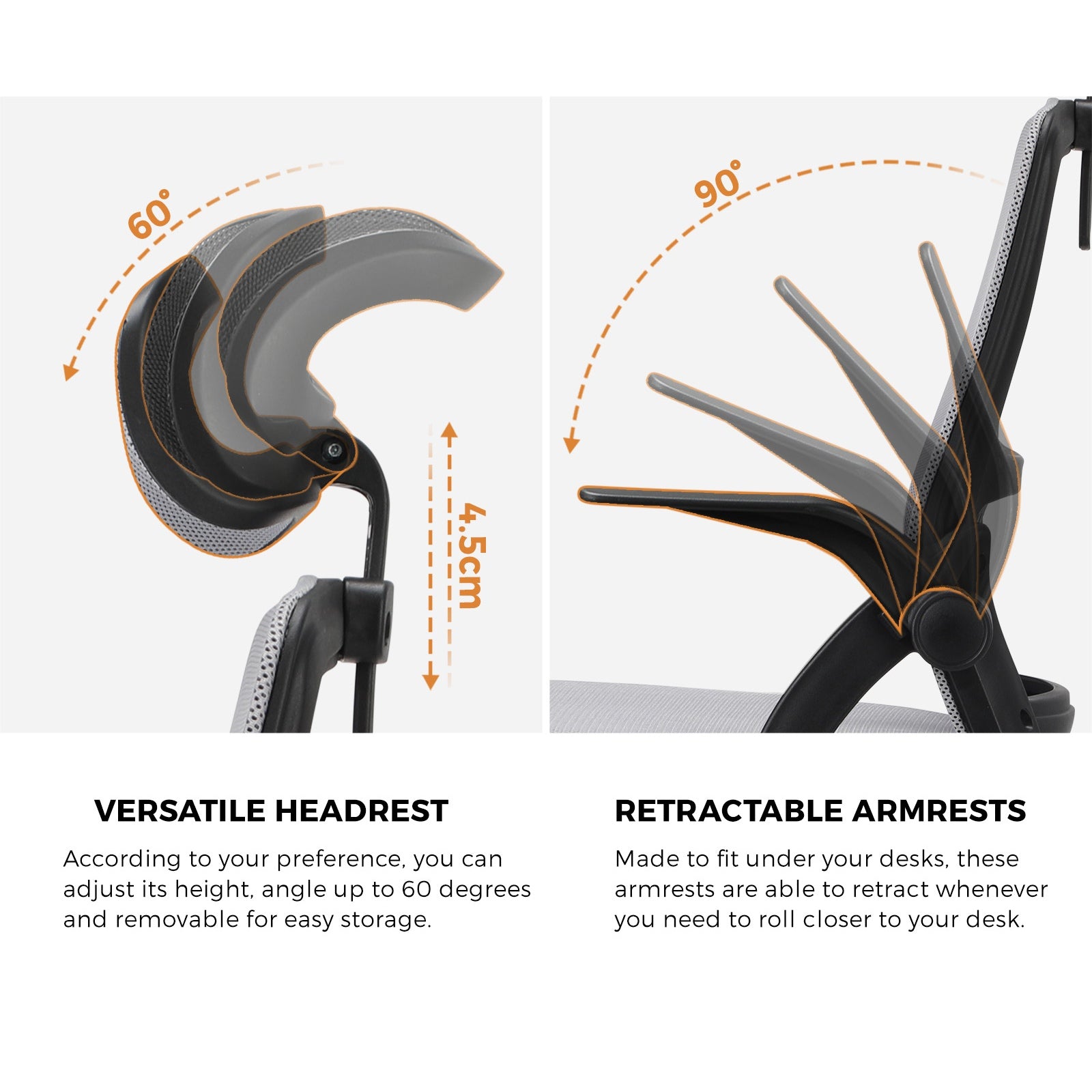 Oikiture Mesh Office Chair Executive Fabric Gaming Seat Racing Tilt Computer BKG - Sunyee