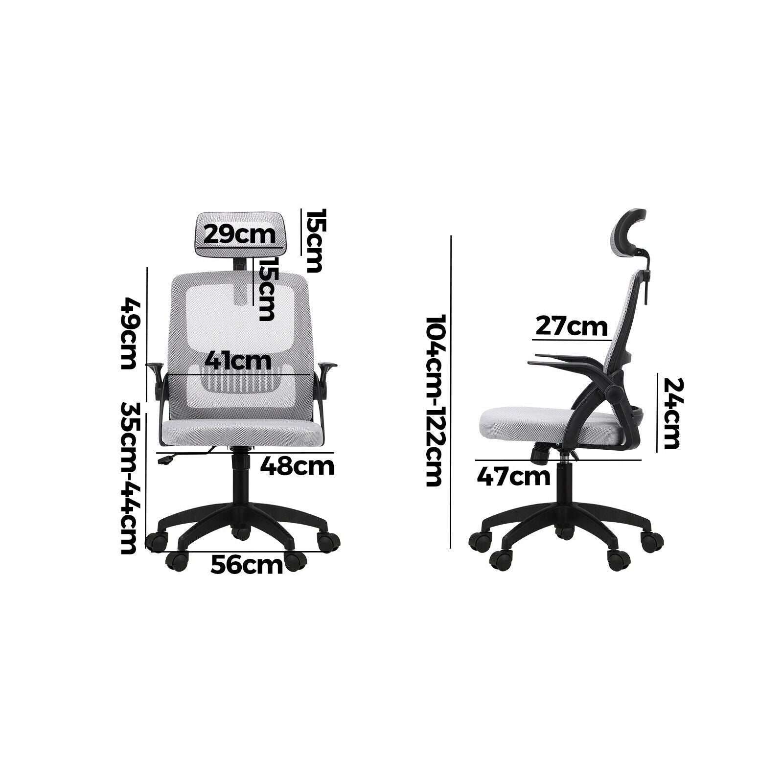 Oikiture Mesh Office Chair Executive Fabric Gaming Seat Racing Tilt Computer BKG - Sunyee