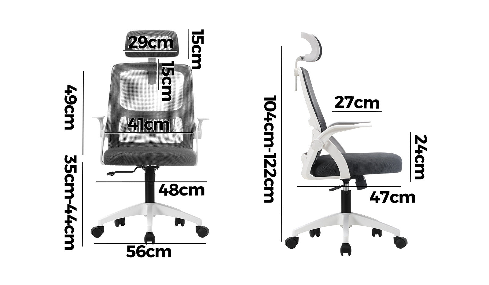 Oikiture Mesh Office Chair Executive Fabric Gaming Seat Racing Tilt Computer DGY - Sunyee