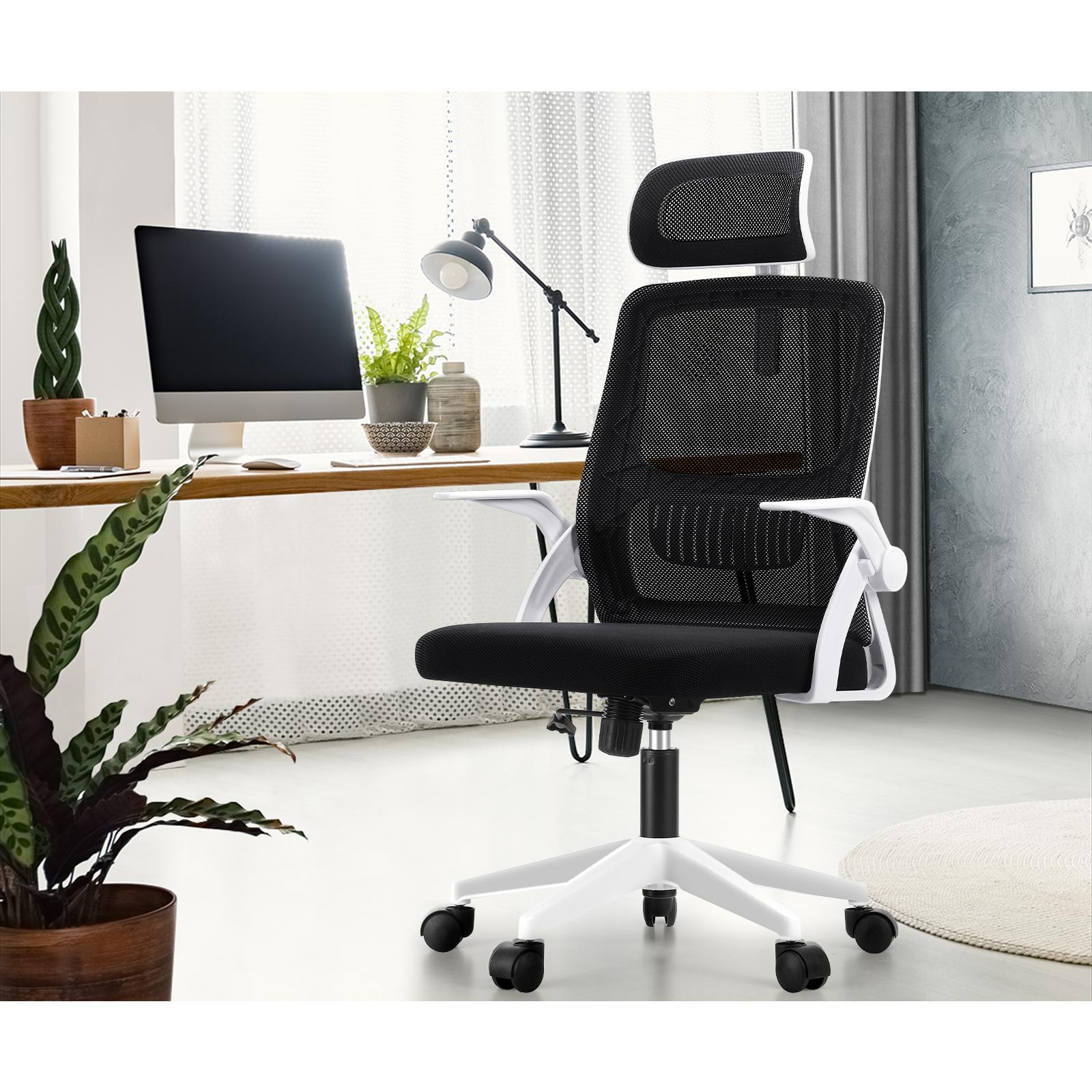 Oikiture Mesh Office Chair Executive Fabric Gaming Seat Racing Tilt Computer BKW - Sunyee