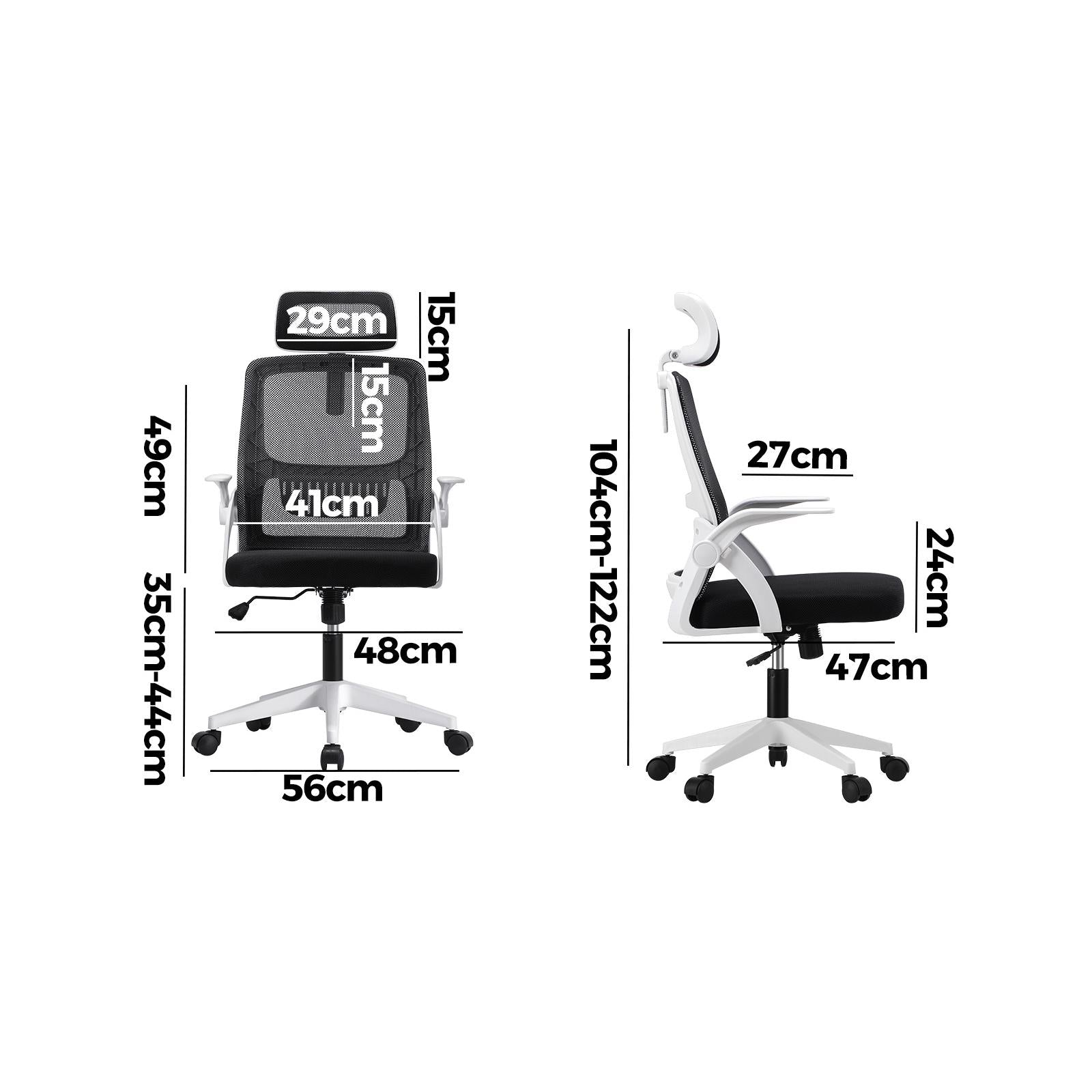 Oikiture Mesh Office Chair Executive Fabric Gaming Seat Racing Tilt Computer BKW - Sunyee