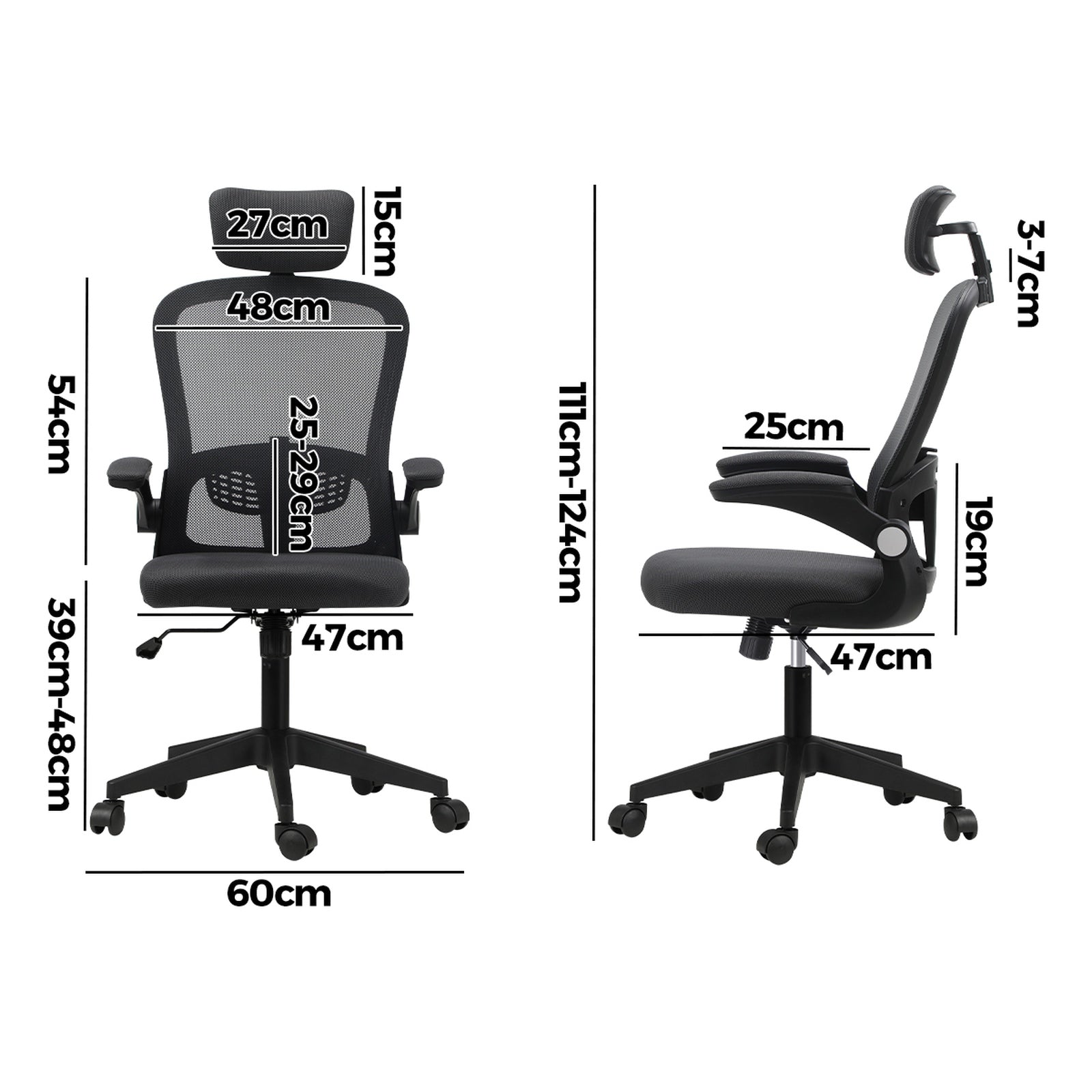 Oikiture Mesh Office Chair Executive Gaming Seat Racing Tilt Computer DGY&BK - Sunyee