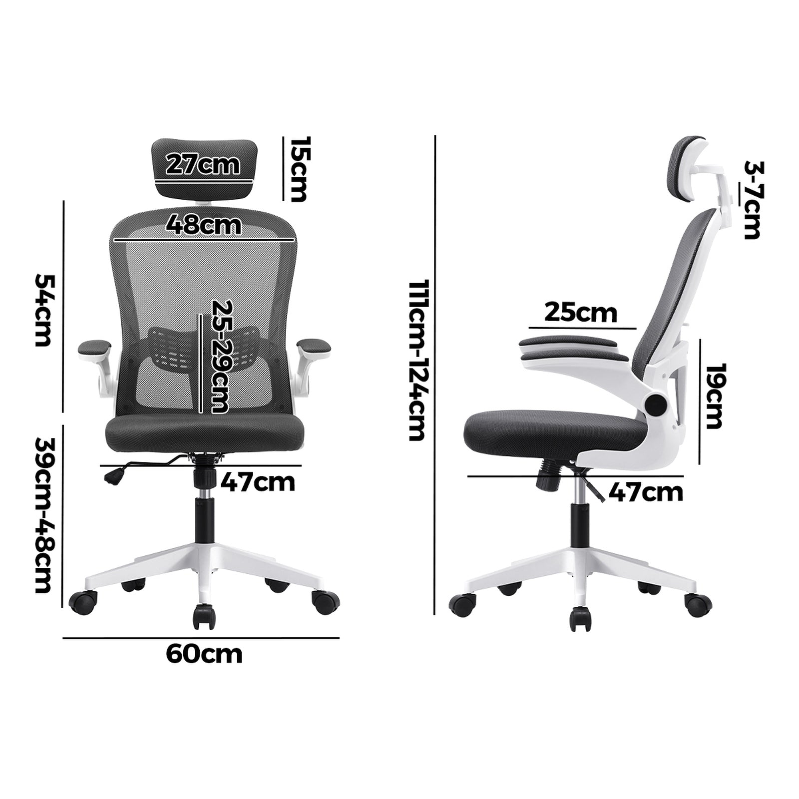 Oikiture Mesh Office Chair Executive Gaming Seat Racing Tilt Computer DGY&WH - Sunyee