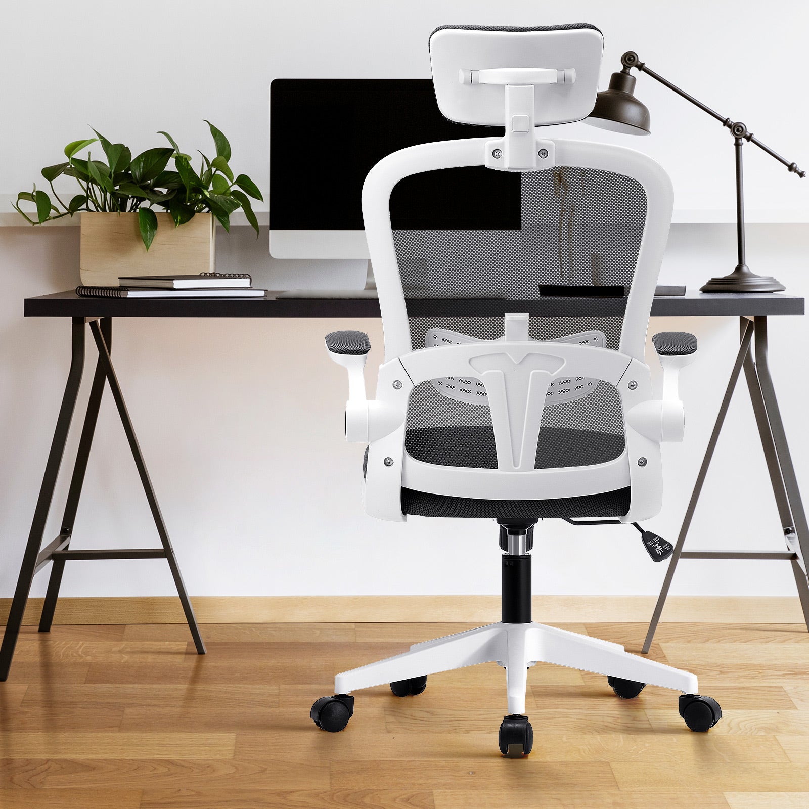 Oikiture Mesh Office Chair Executive Gaming Seat Racing Tilt Computer DGY&WH - Sunyee