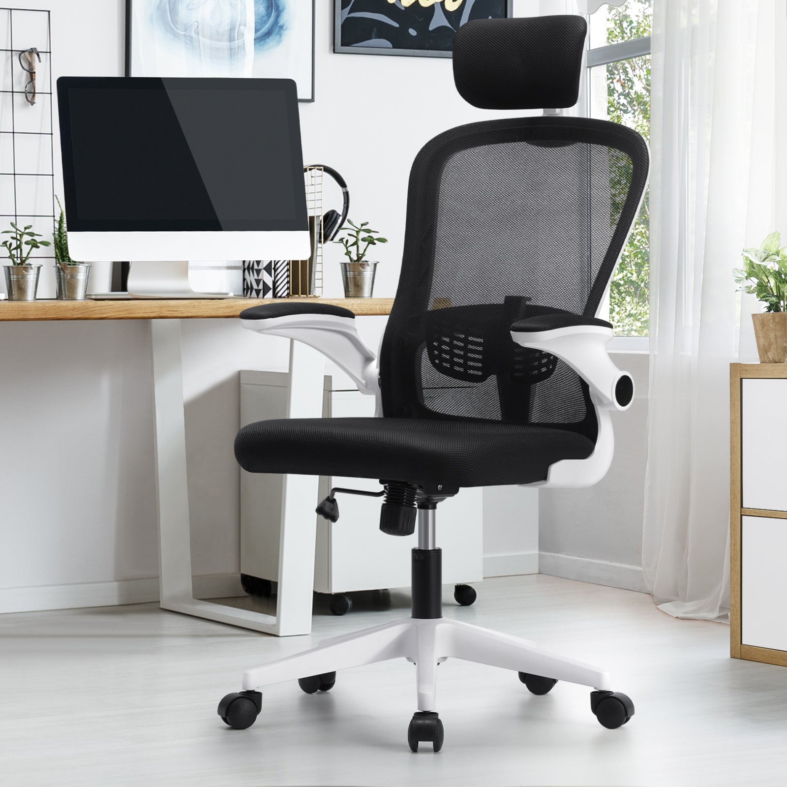 Oikiture Mesh Office Chair Executive Fabric Gaming Seat Racing Tilt Computer WHB - Sunyee