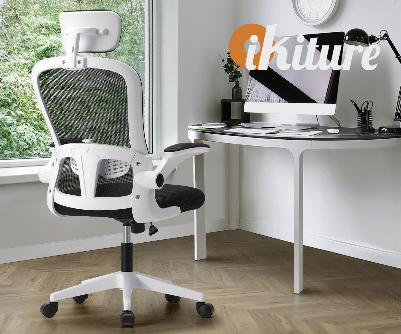 Oikiture Mesh Office Chair Executive Fabric Gaming Seat Racing Tilt Computer WHB - Sunyee