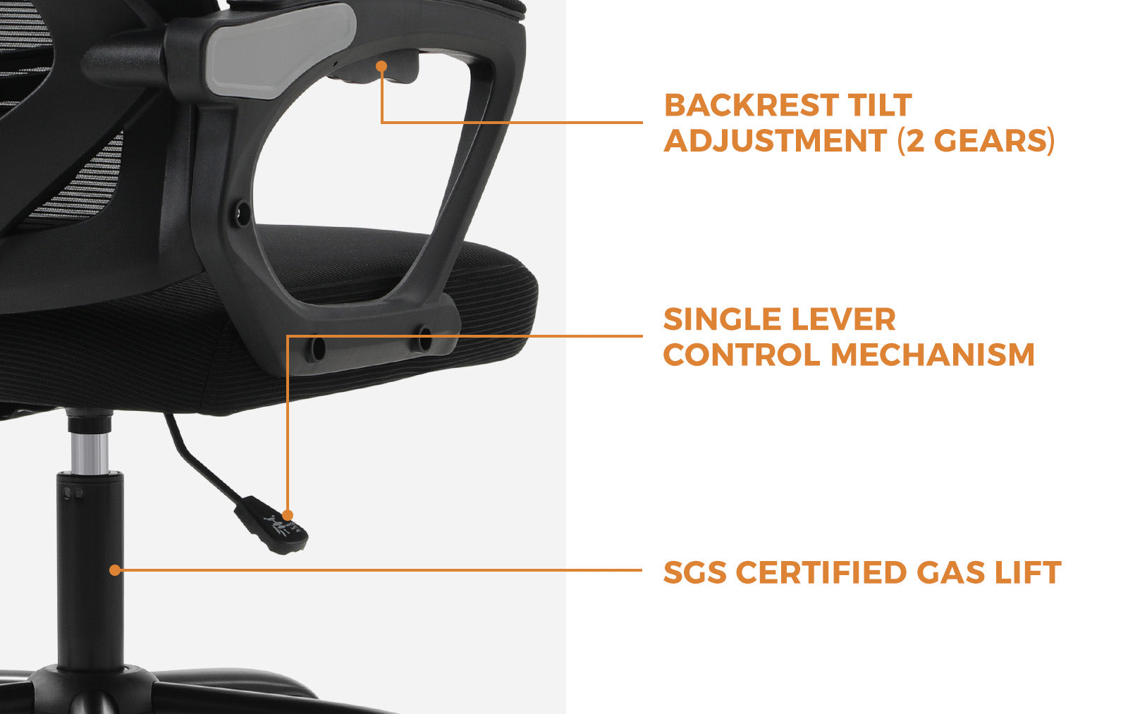 Oikiture Mesh Office Chair Adjustable Lumbar Support Reclining Computer Black - Sunyee