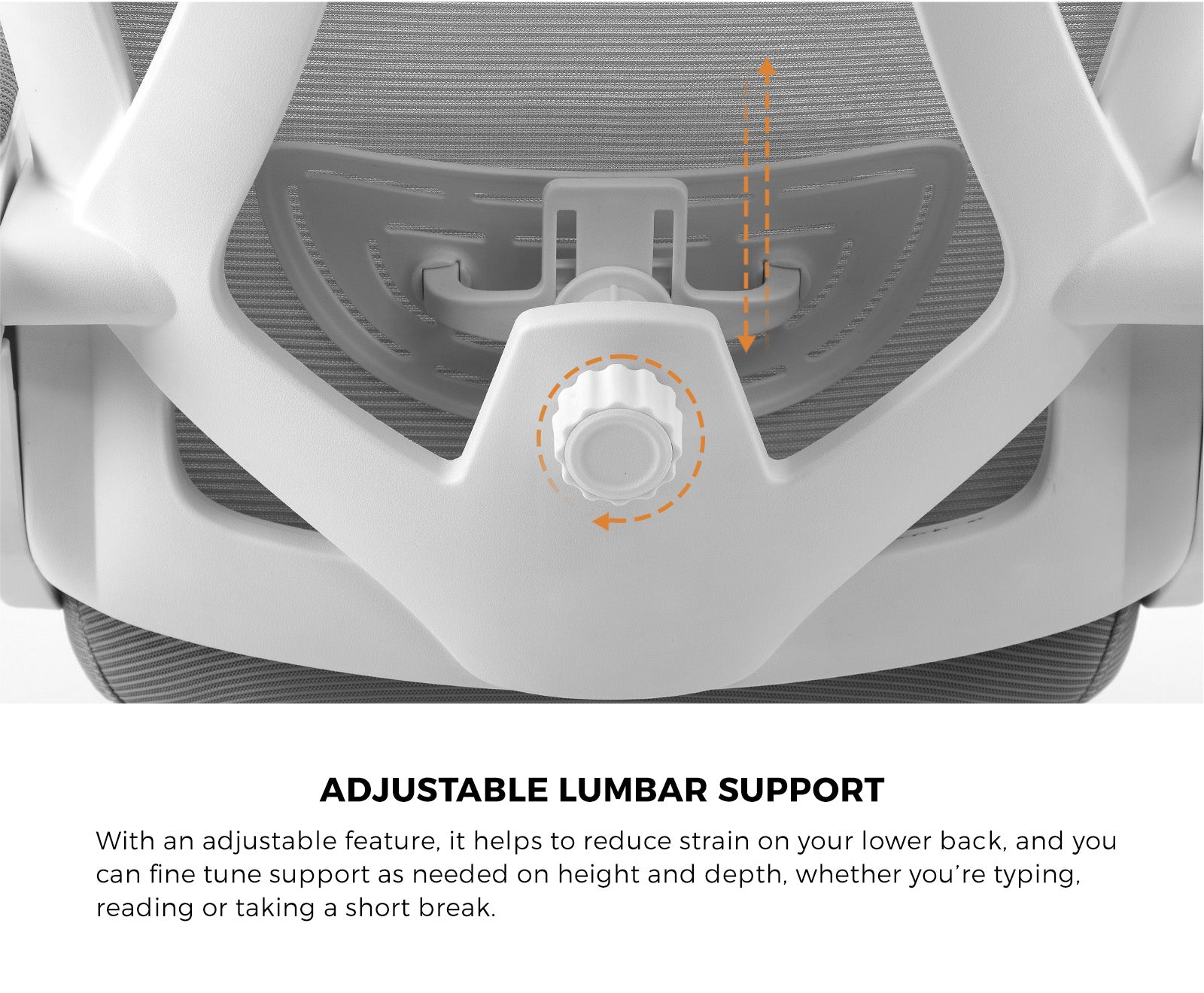 Oikiture Mesh Office Chair Adjustable Lumbar Support Reclining Computer White - Sunyee