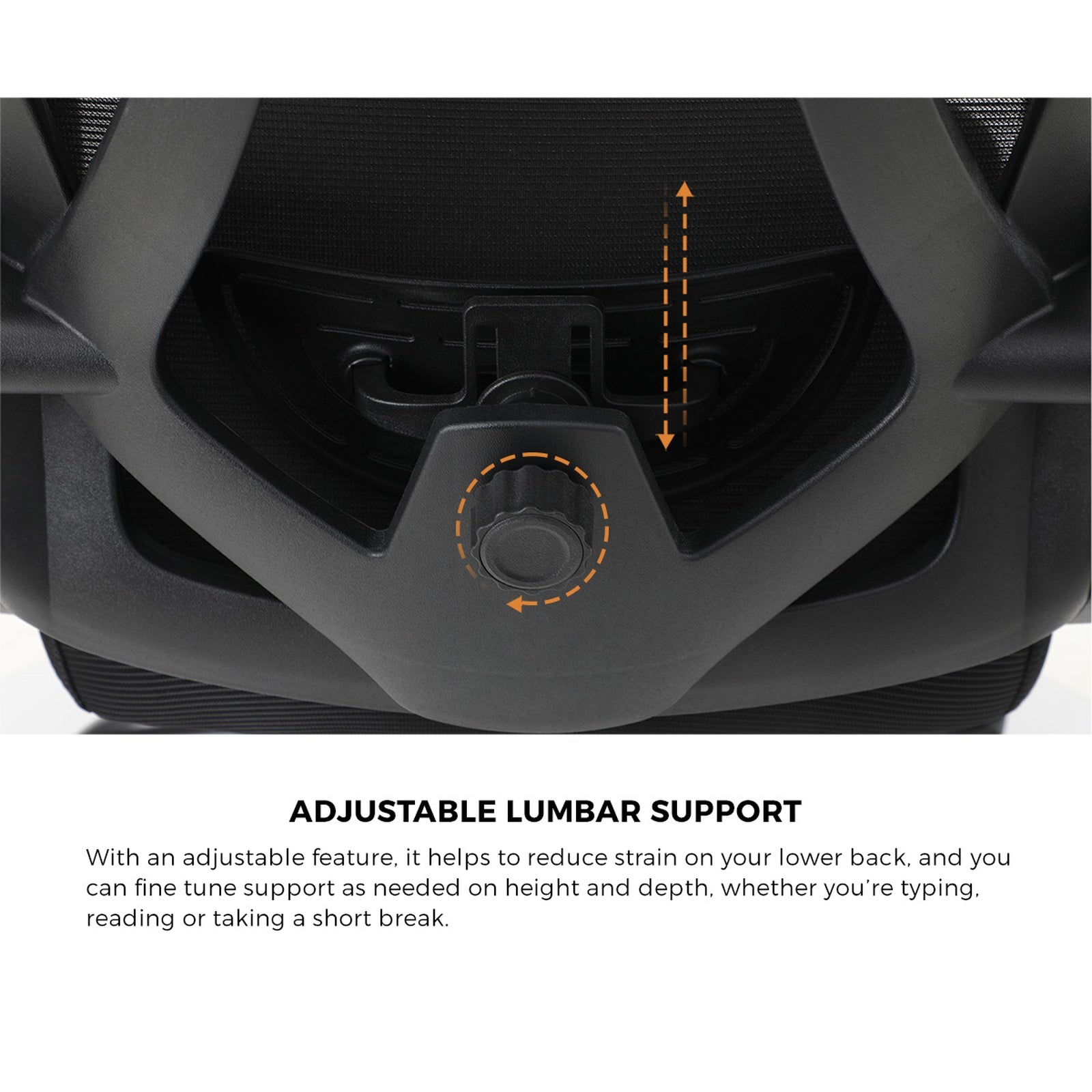 Oikiture Mesh Office Chair Adjustable Lumbar Support Reclining Footrest Black - Sunyee