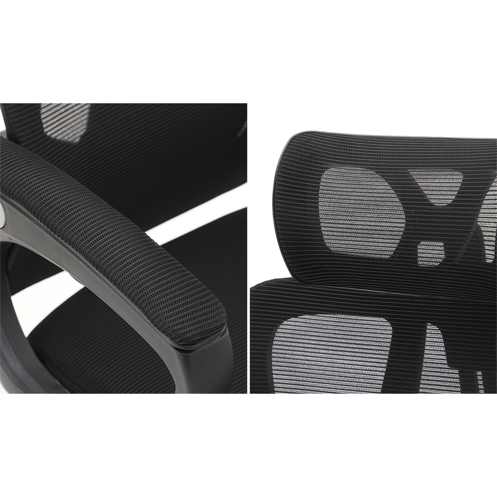 Oikiture Mesh Office Chair Adjustable Lumbar Support Reclining Footrest Black - Sunyee